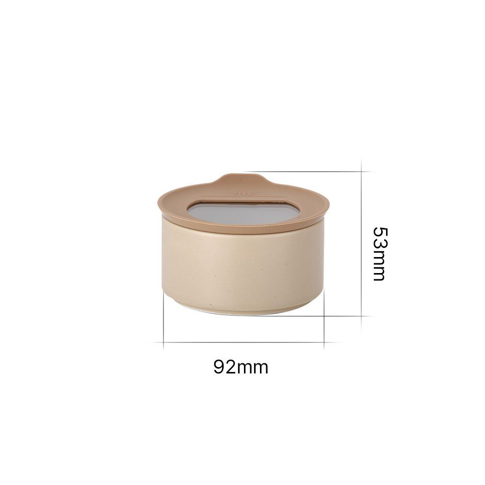 NEOFLAM® Vorratsdose FIKA One - Vorratsdose (1-tlg) Beige, Keramik Sand Silikon, Keramik, 200ml