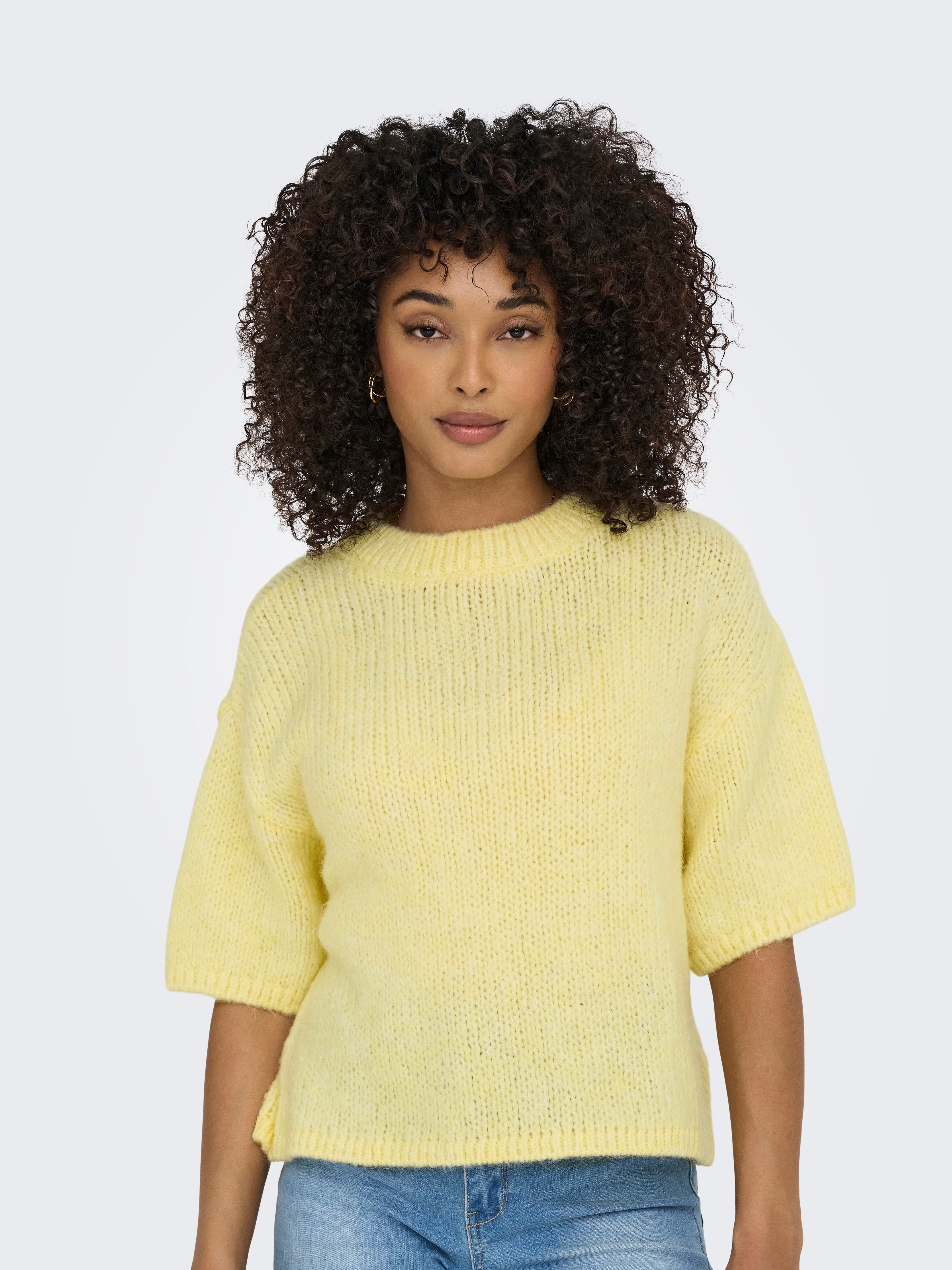 JDY Strickpullover JDYLINEA S/S PULLOVER O-NECK KNT NOOS Kunstfaser, Knit F günstig online kaufen