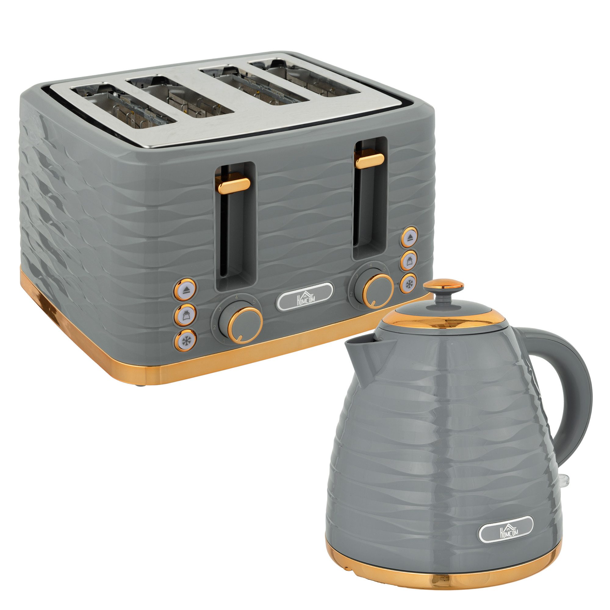 2-in-1-Toaster 2-in-1 Toaster und Wasserkocher Set, 7 Bräunungsstufen