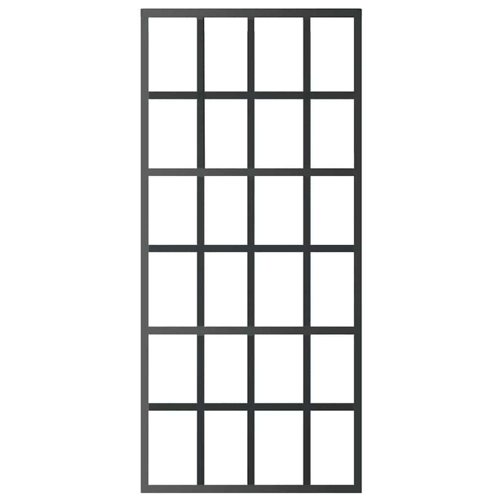 vidaXL Schiebetür Schiebetür ESG-Glas und Aluminium 90x205 cm Schwarz (1-St)