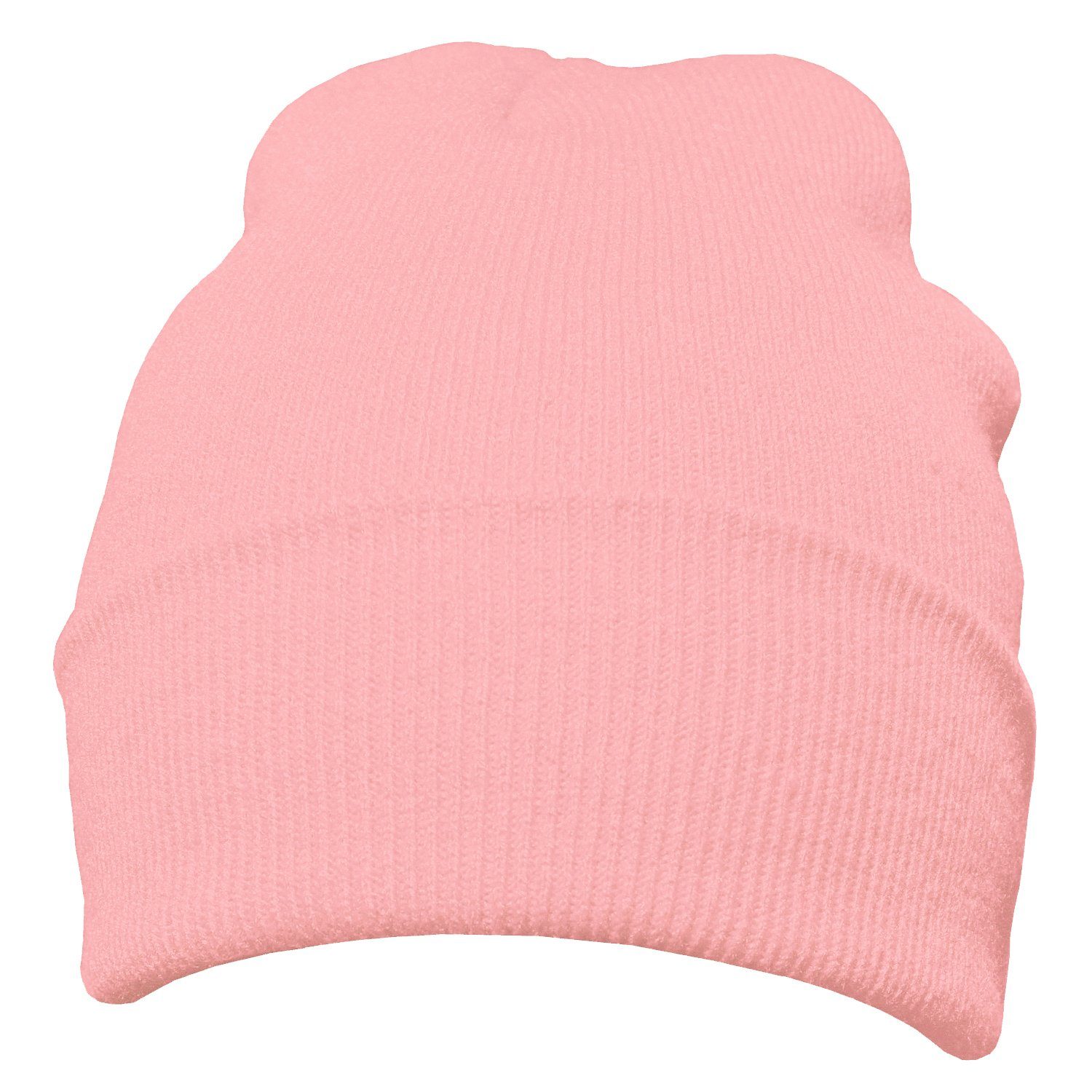 1-St) pink Mütze mit klassisches Design, DonDon Beanie Beanie Wintermütze, Krempe (Packung,