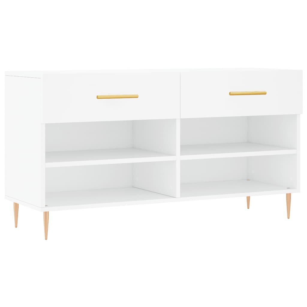 vidaXL Schuhregal Schuhbank Weiß 102x35x55 cm Holzwerkstoff, 1-tlg.