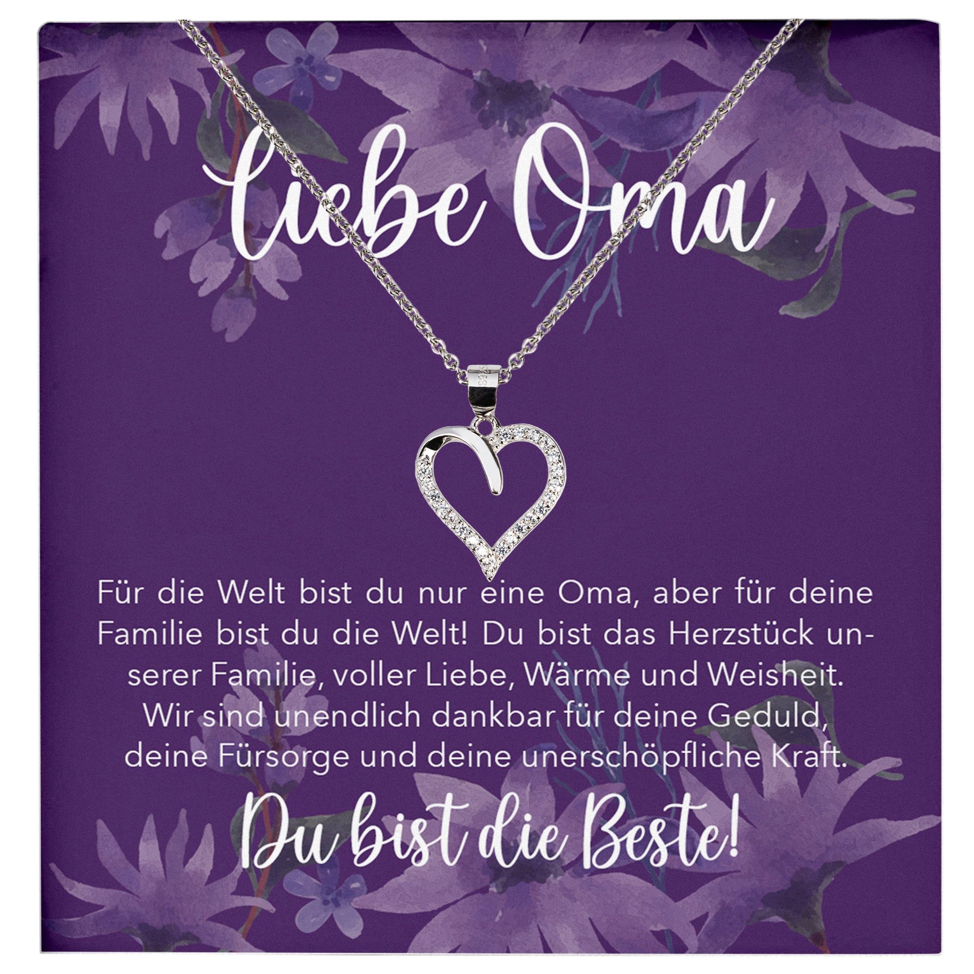 Schmuckset Liebe Oma Geschenk Grossmutter Frauen Halskette Damen Collier Herz