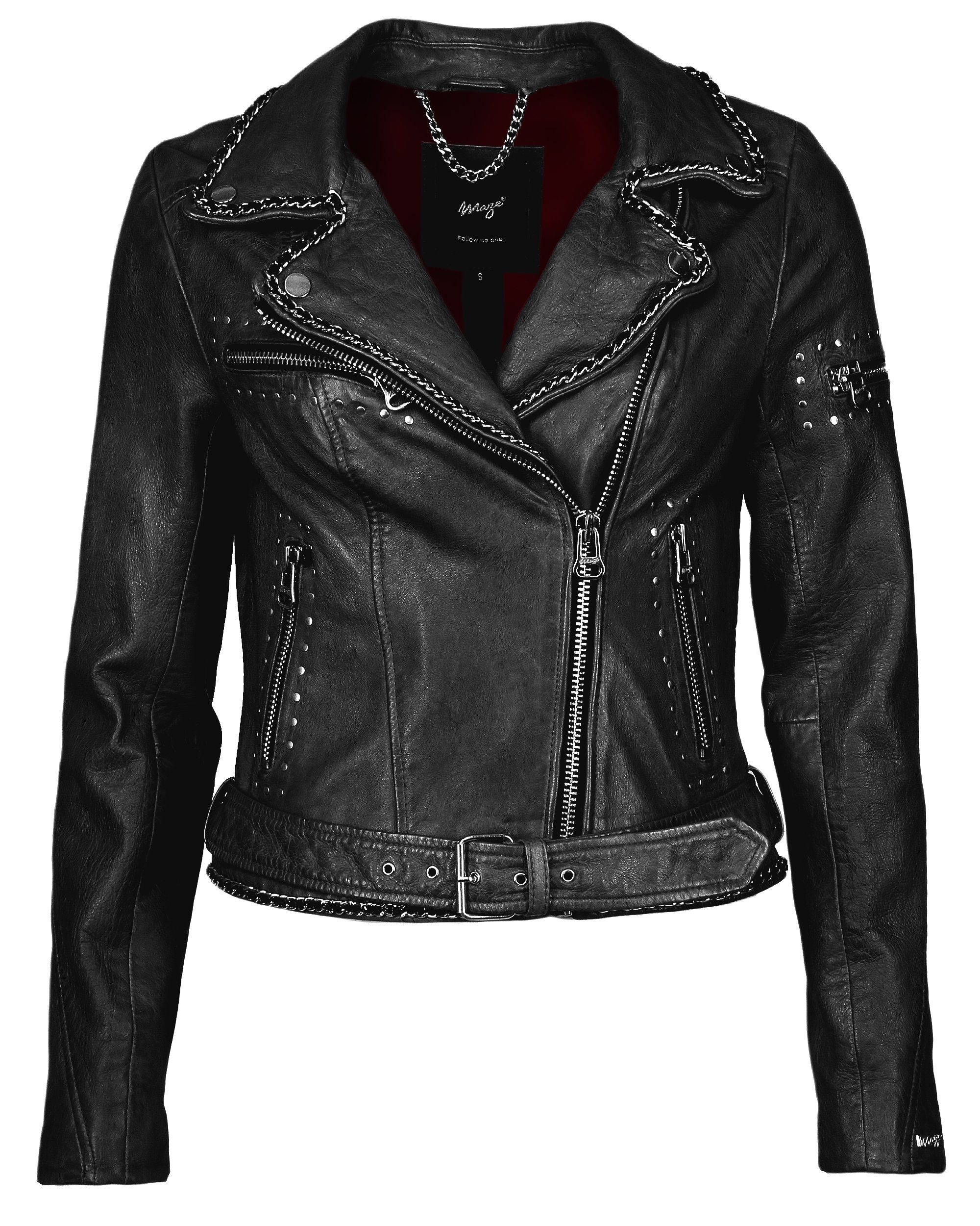 Lederjacke black Maze Spicer