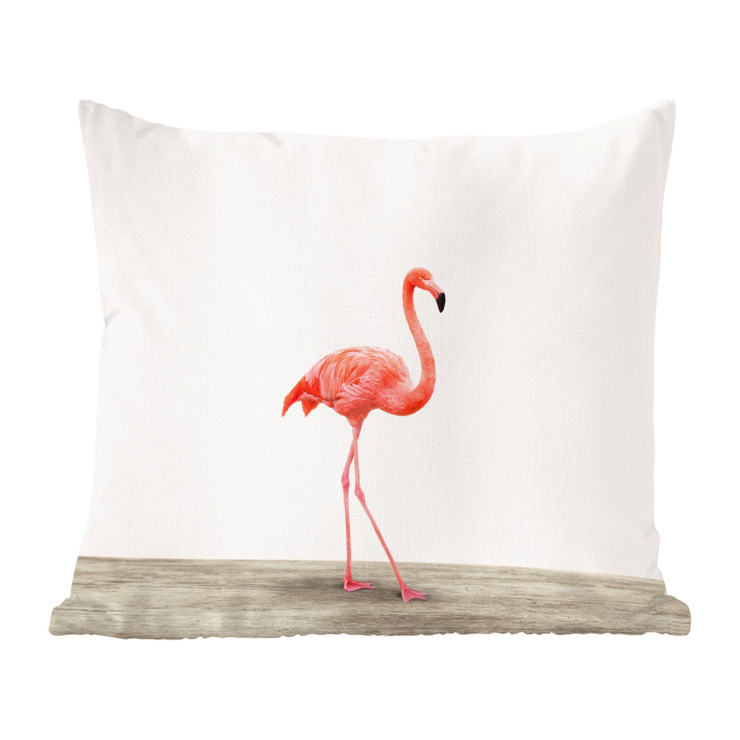 MuchoWow Dekokissen Tiere - Flamingo - Rosa, Zierkissen mit Füllung für Wohzimmer, Schlafzimmer, Deko, Sofakissen