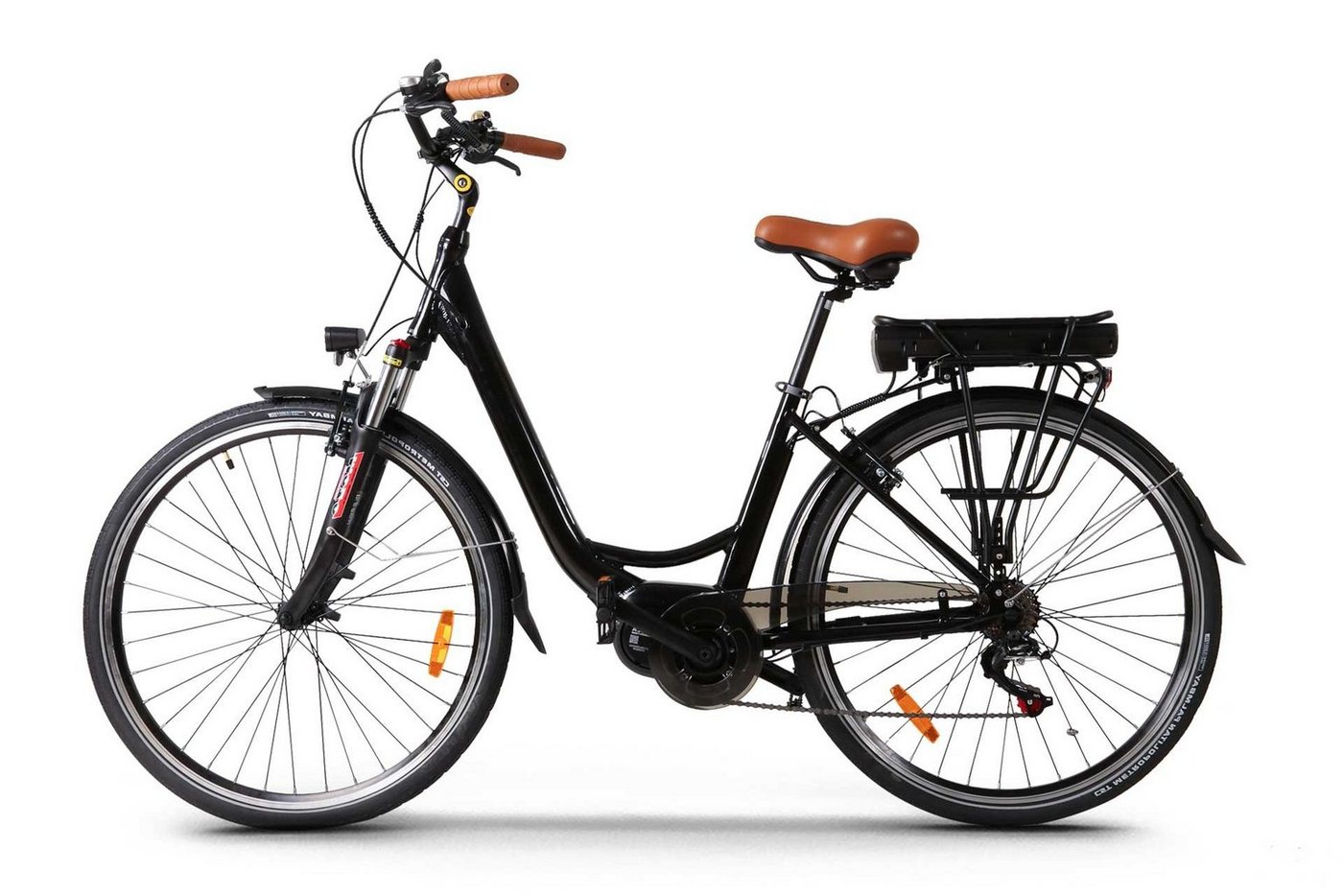 Thumbnail - Burnout E-Bike Cityrad Venus 27 Zoll 250 Watt Kettenschaltung Elektrofahrrad Pedelec, 7 Gang, Kettenschaltung, Mittelmot...
