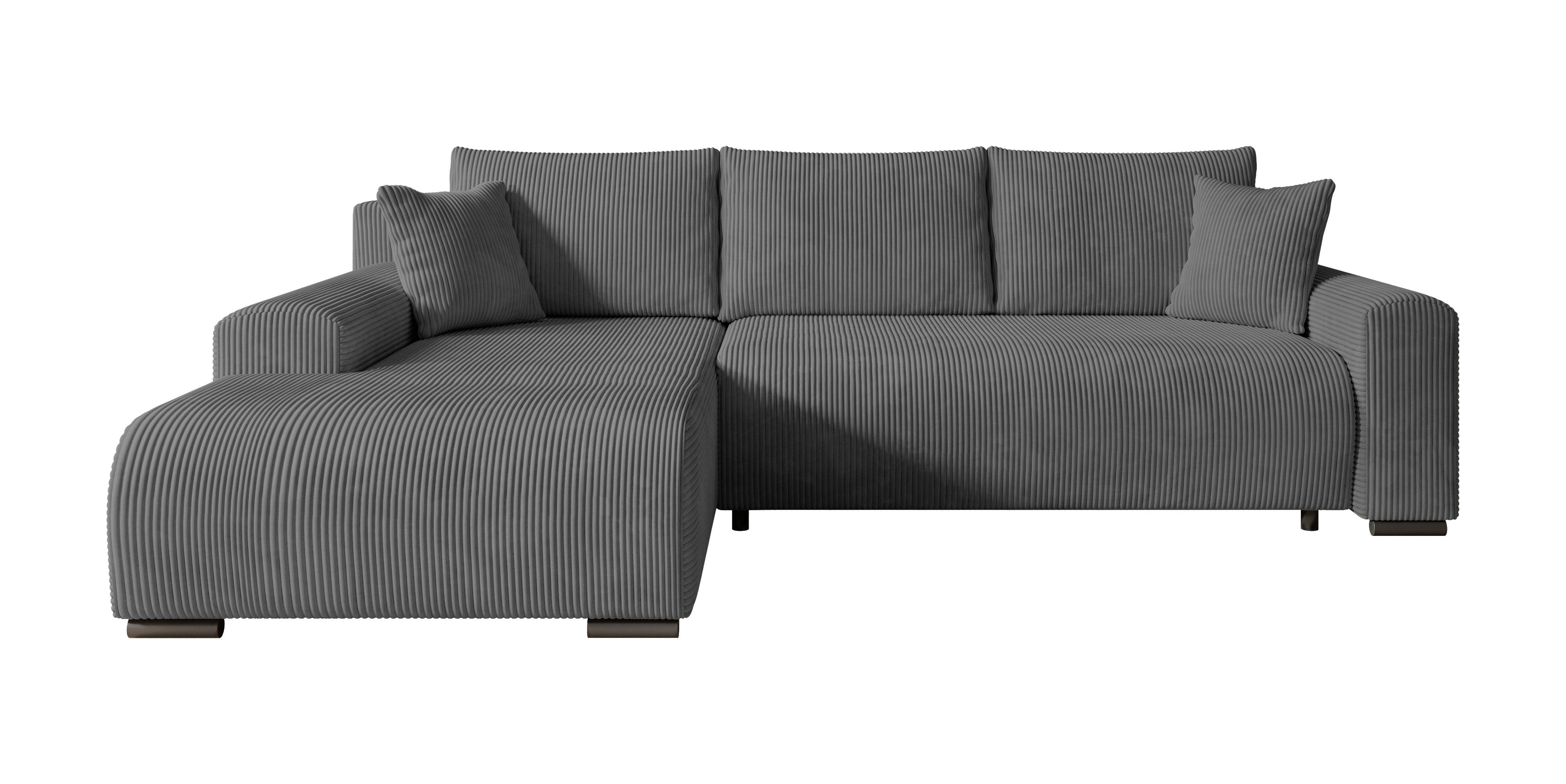 storez24 Ecksofa Ellen, mit Bettkasten und Schlaffunktion, Cordstoff, L-For günstig online kaufen