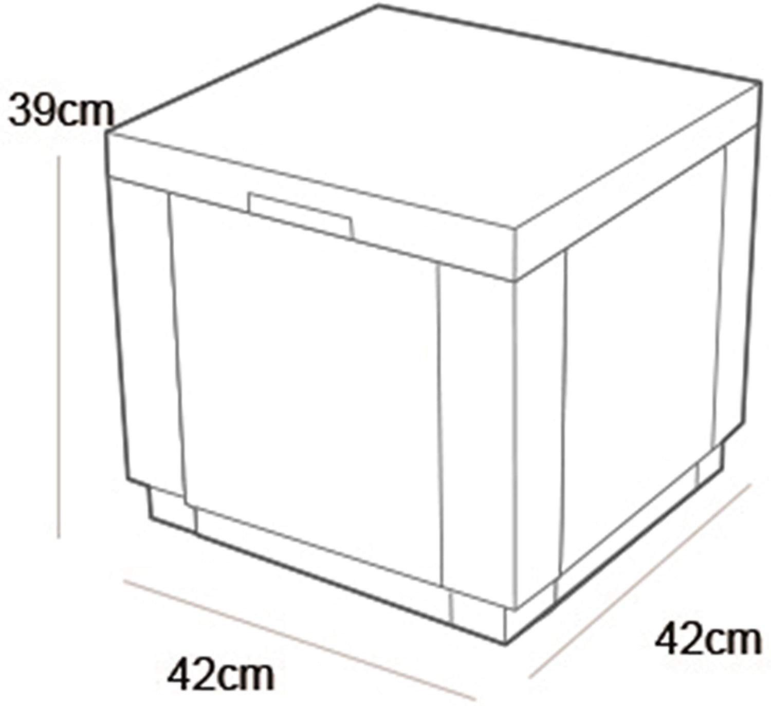 Keter Gartentisch Gartentisch Kühlbox "Ice Cube" 42x42x41 cm (42 Liter) Braun