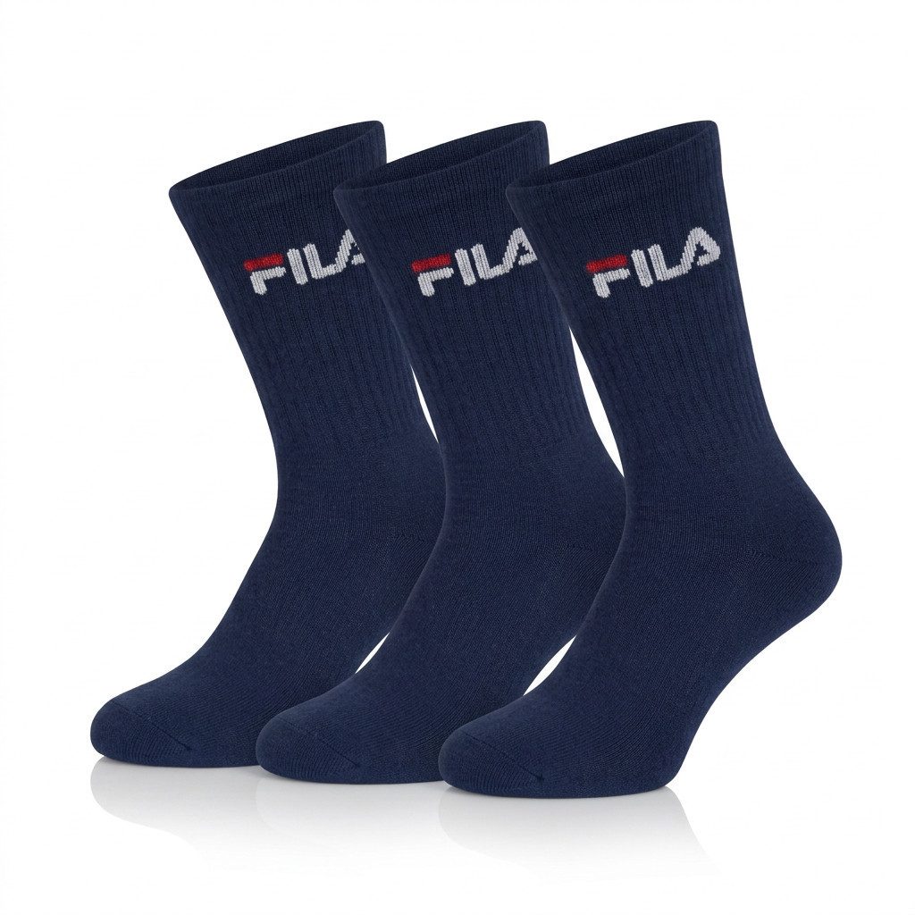 Fila Tennissocken UNISEX CREW TENNIS FULL TERRY SOCKS (3-Paar) mit verstärkten Belastungszonen