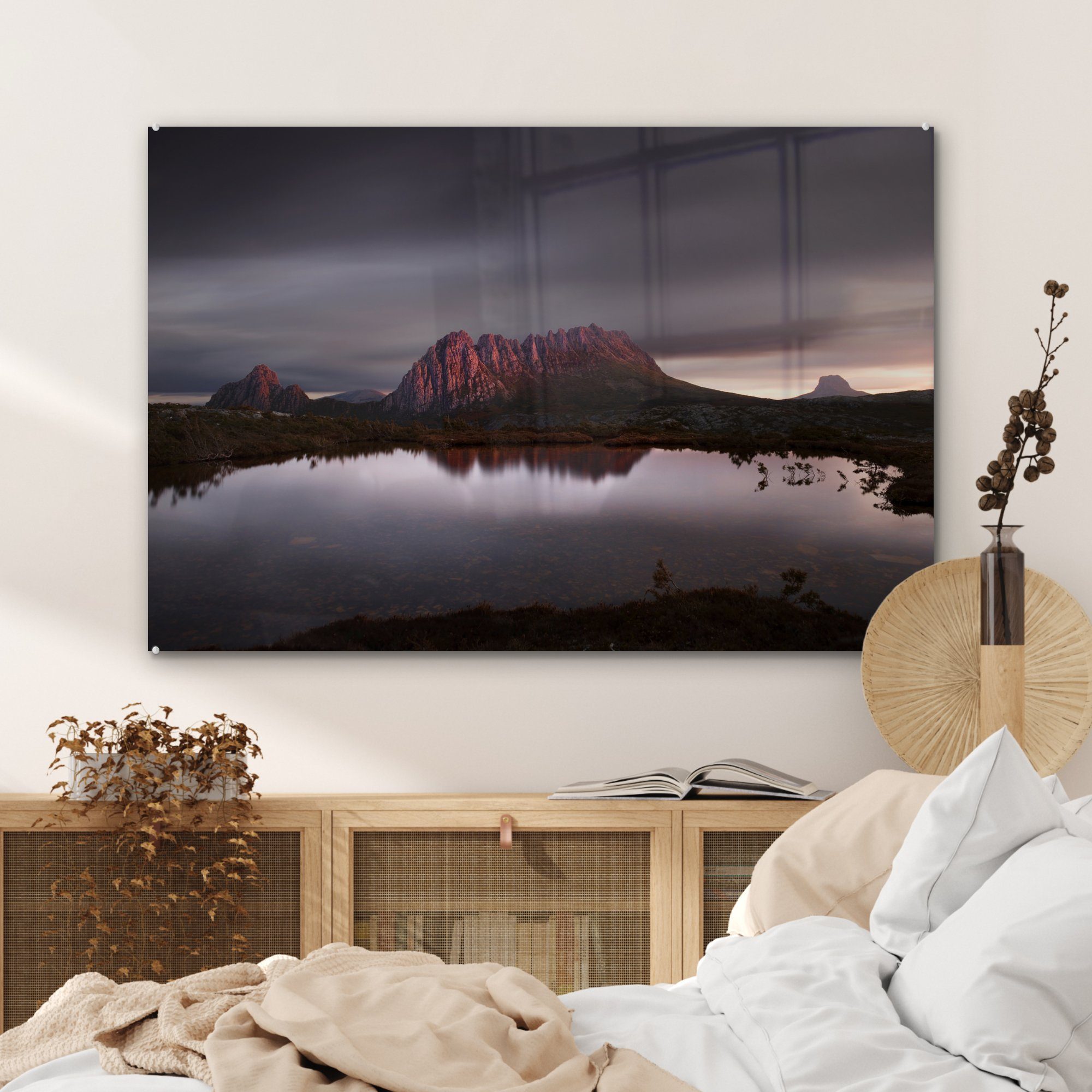 am Acrylglasbild & Cradle Sonnenaufgang (1 MuchoWow Wohnzimmer Acrylglasbilder St), Mountain Tasmanien, in Schlafzimmer