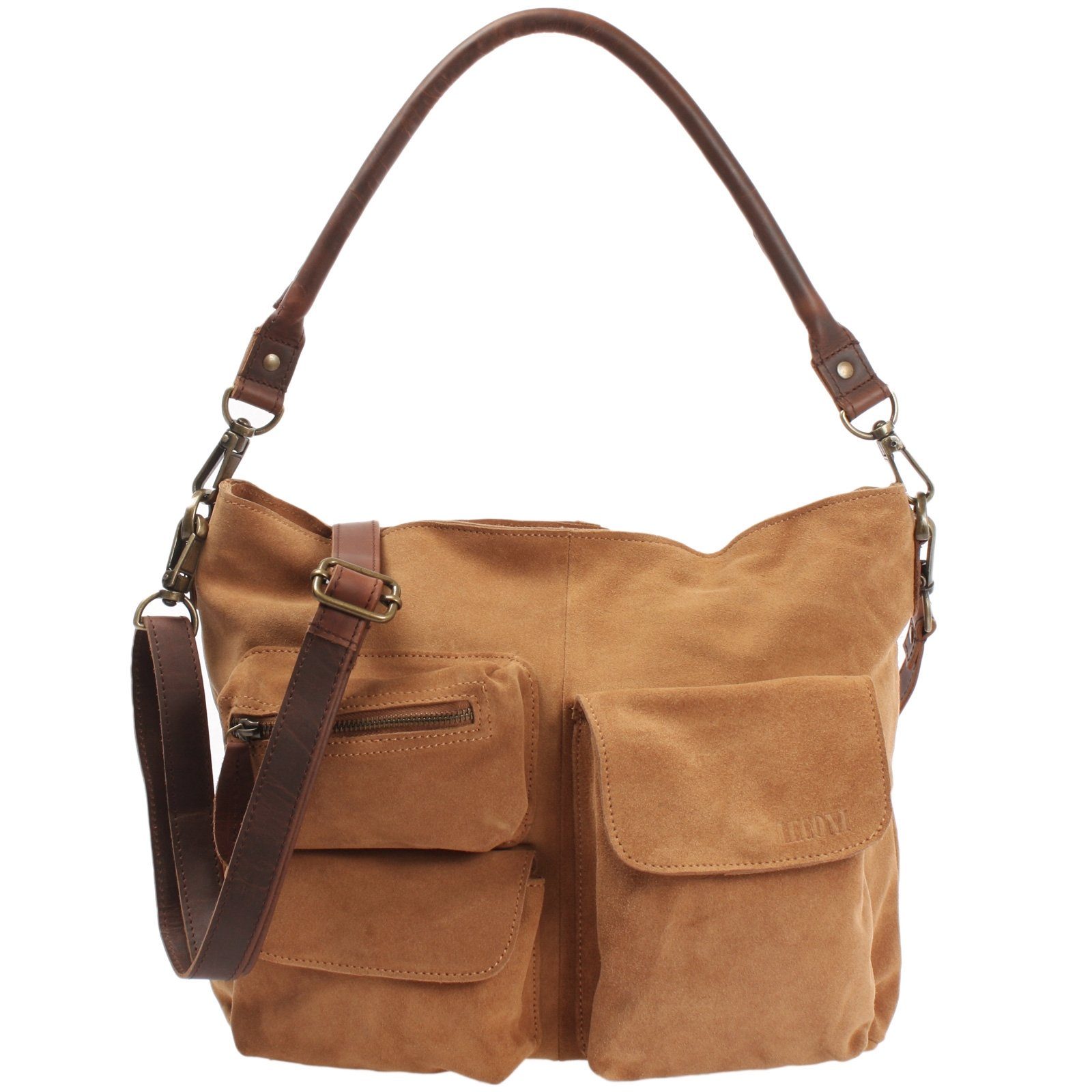 LECONI Schultertasche Handtsche Umhängetasche Ledertasche Veloursleder günstig online kaufen