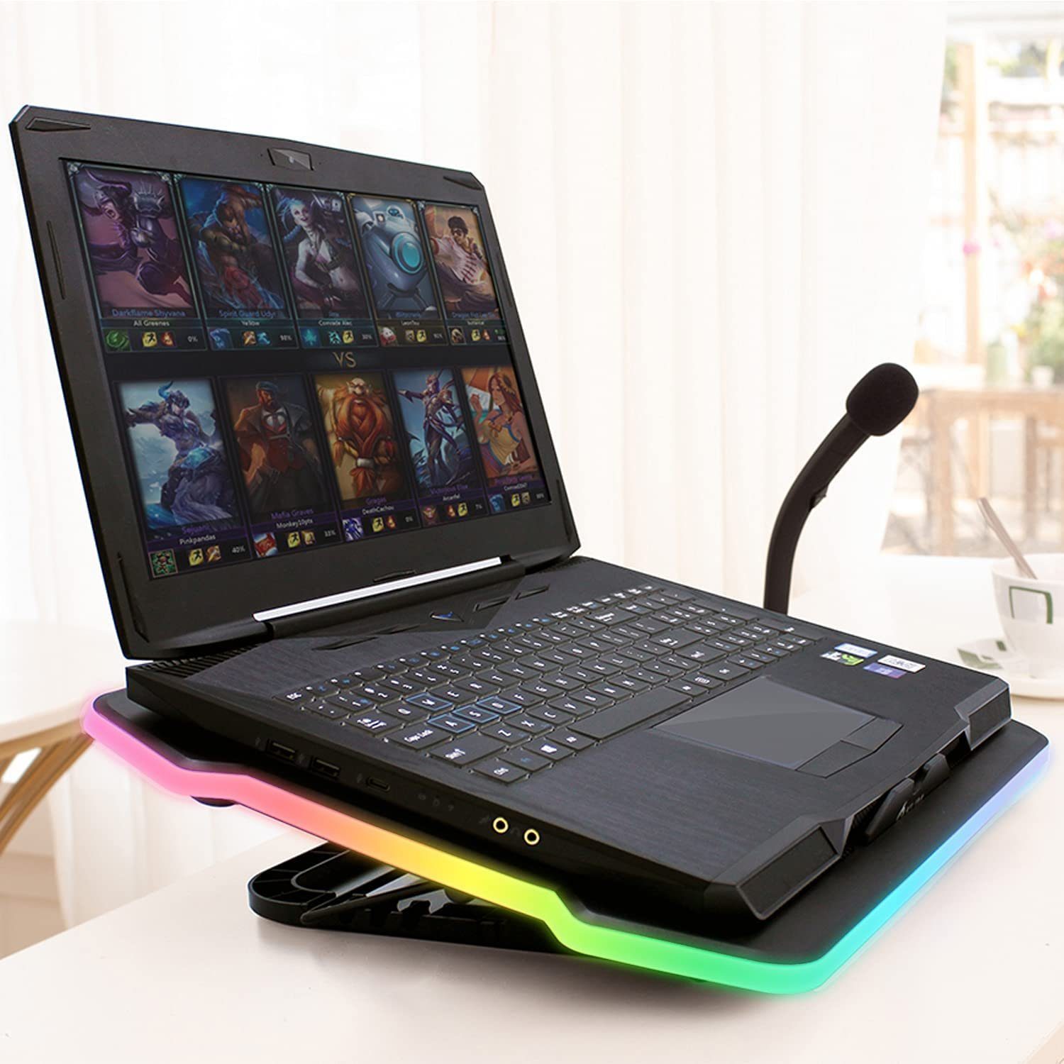 KLIM Notebook-Kühler Ultimate, Laptop Kühler mit RGB Beleuchtung, für 11 bis 17 Zoll Laptops