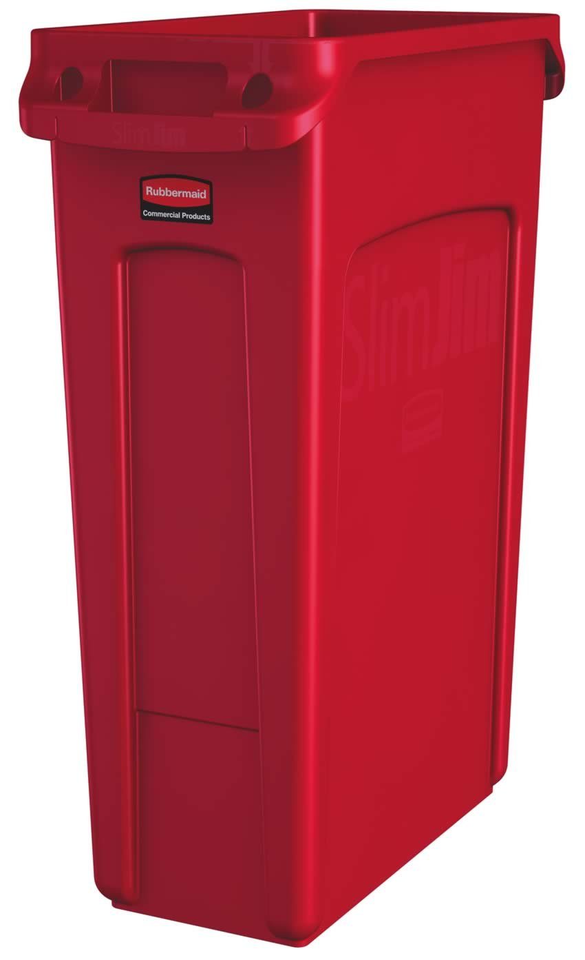 Rubbermaid Mülltrennsystem Rubbermaid Slim Jim® mit Belüftungskanälen, 87 l, rot