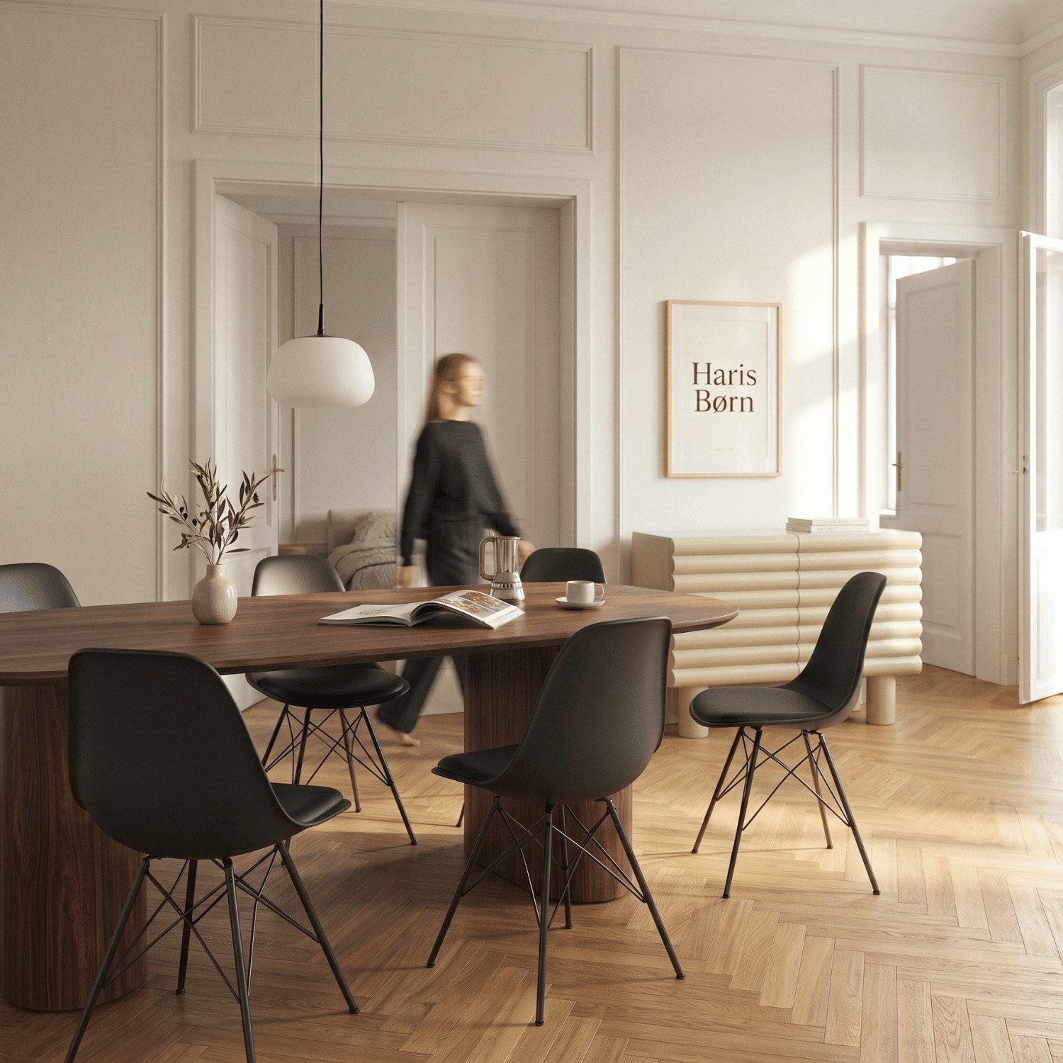 Haris Børn Esszimmerstuhl Skandinavischer Schalenstuhl - Retro Stuhl (Set, 8 St), Premium Kunststoffschalenstuhl - Moderne Esszimmerstühle