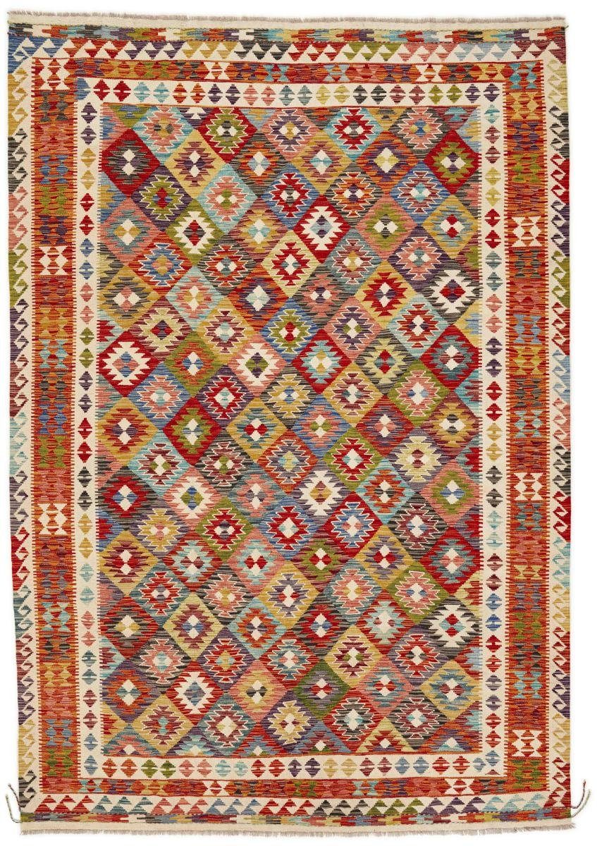 Orientteppich Kelim Afghan 206x299 Handgewebter Orientteppich, Nain Trading, rechteckig, Höhe: 3 mm