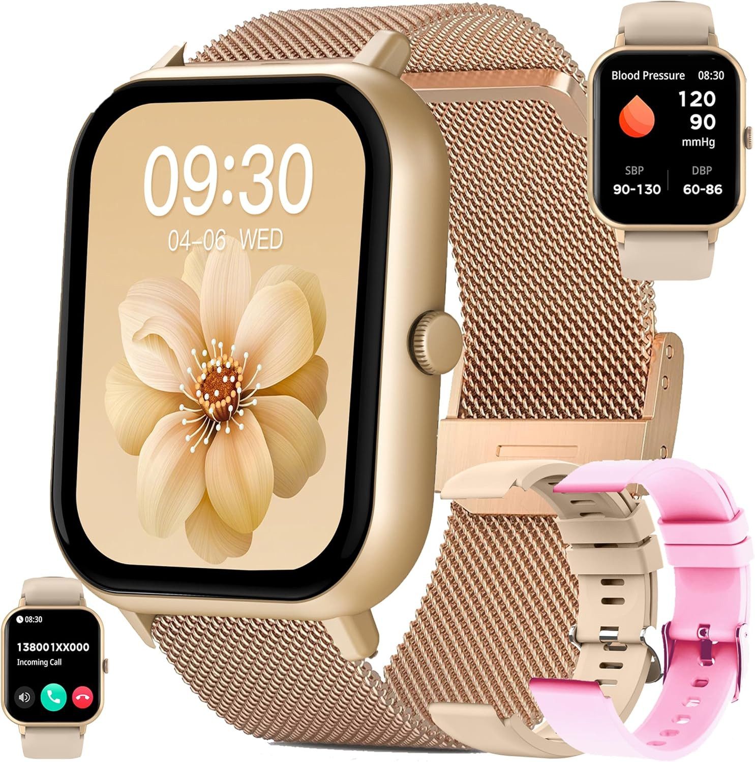 MYSHUN Smartwatch (4,6 cm, android ios), SMARTWATCH MIT 1.83 ZOLL HD-DISPLAY UND TELEFONFUNKTION FÜR SPORT