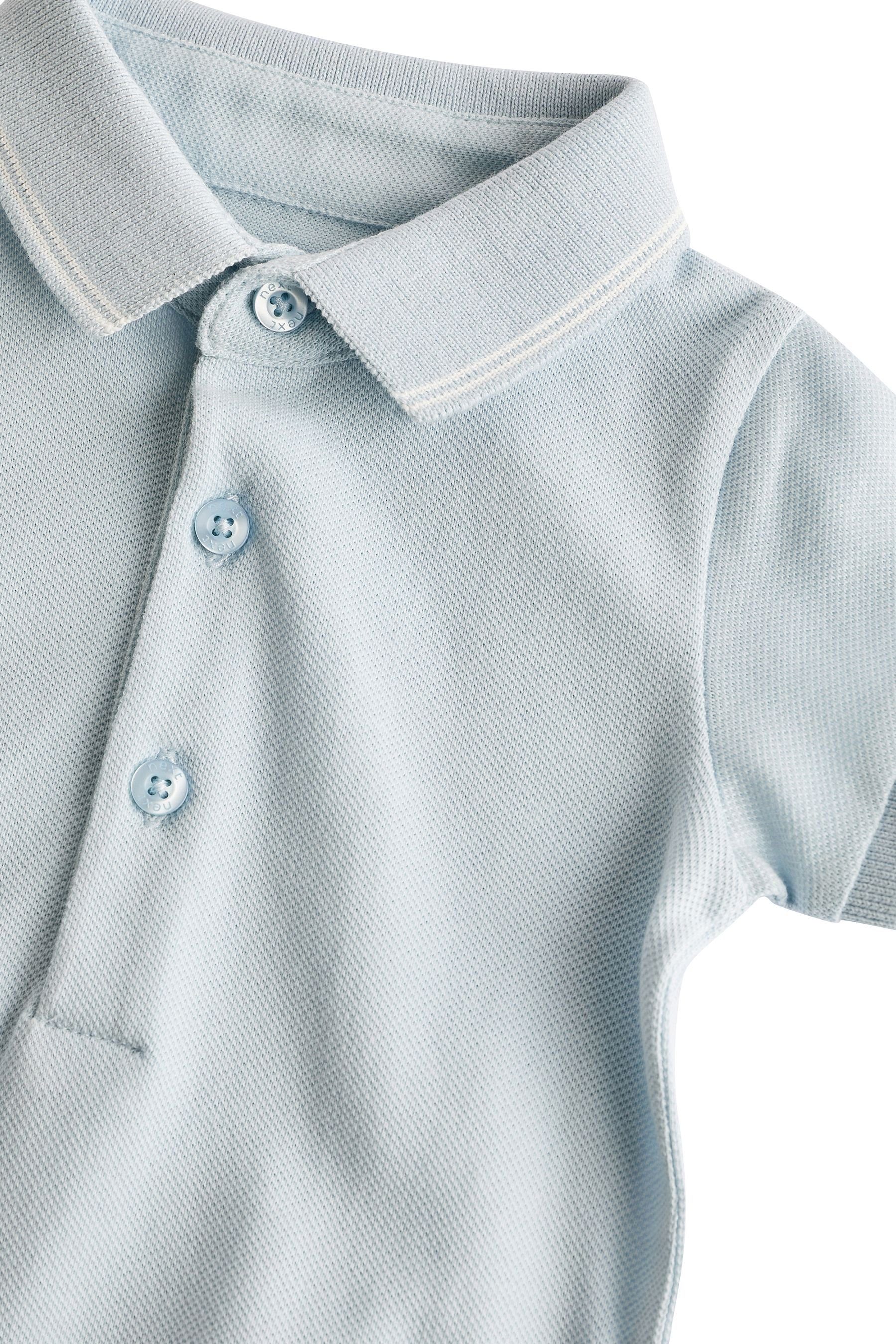 Babys Body (1-tlg) für mit Shirtbody Next Blue Piqué-Poloshirt