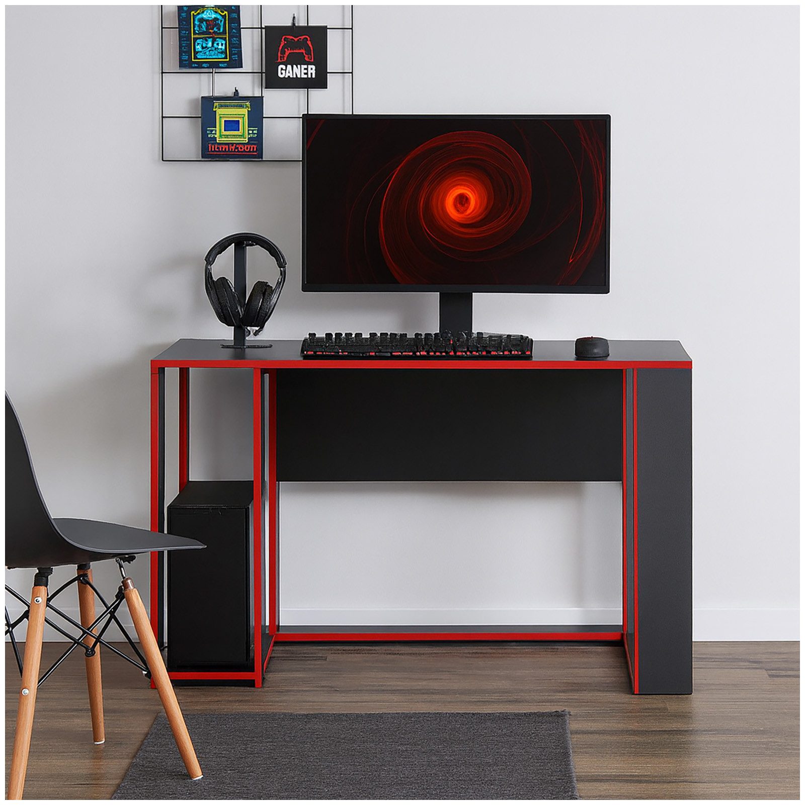 HTI-Living Gamingtisch Gaming Schreibtisch Schwarz/Rot, Computertisch Bürom günstig online kaufen