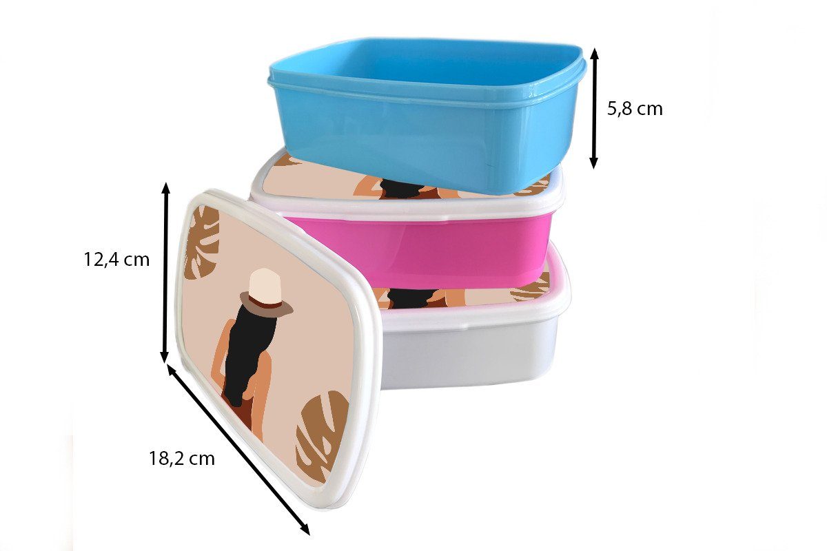 Pastell Snackbox, Brotdose - (2-tlg), Kinder, Rosa, Mädchen, Lunchbox - Brotbox Sommer MuchoWow Kunststoff, für Kunststoff Erwachsene,