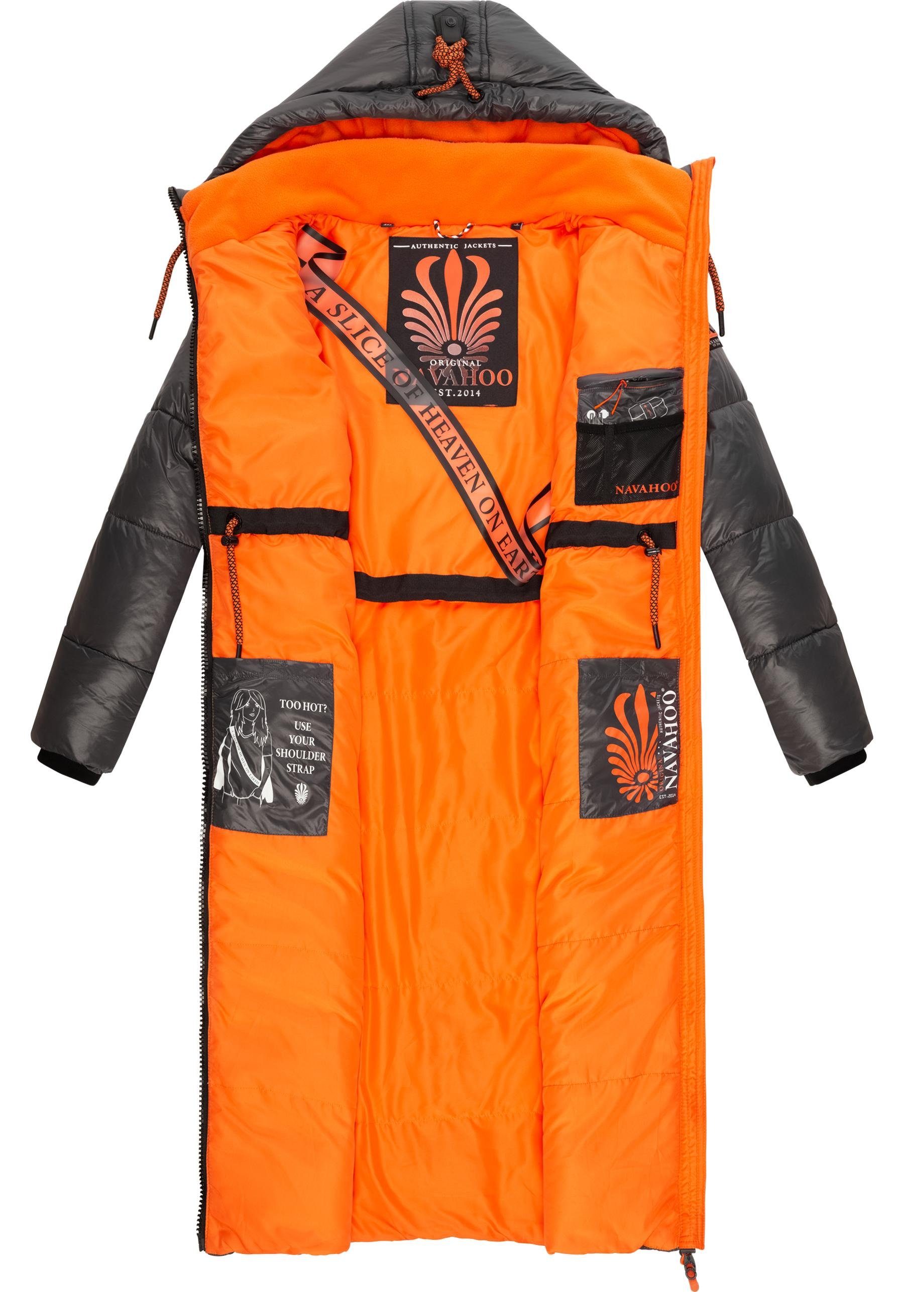 Navahoo Steppmantel Schmuseengel warm gefütterte Winter Steppjacke mit Kontrastdetails