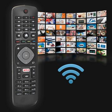 Retoo Fernbedienung Philips Smart TV Ersatz Universal Fernseher Netflix Universal-Fernbedienung (Schnelle Übertragung mittels des Infrarots)