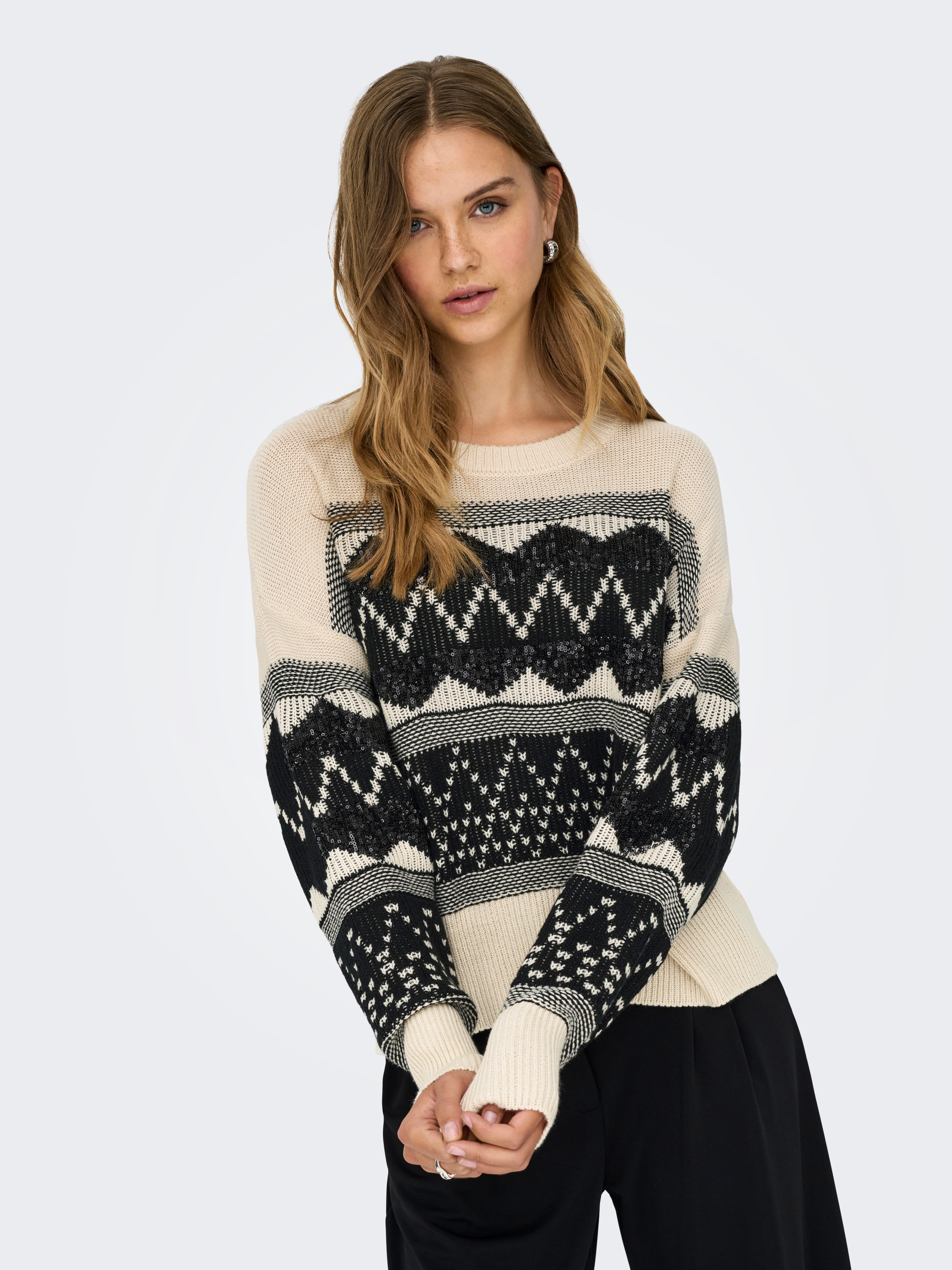 ONLY Strickpullover ONLMELINE LS SEQUIN O-NECK KNT günstig online kaufen