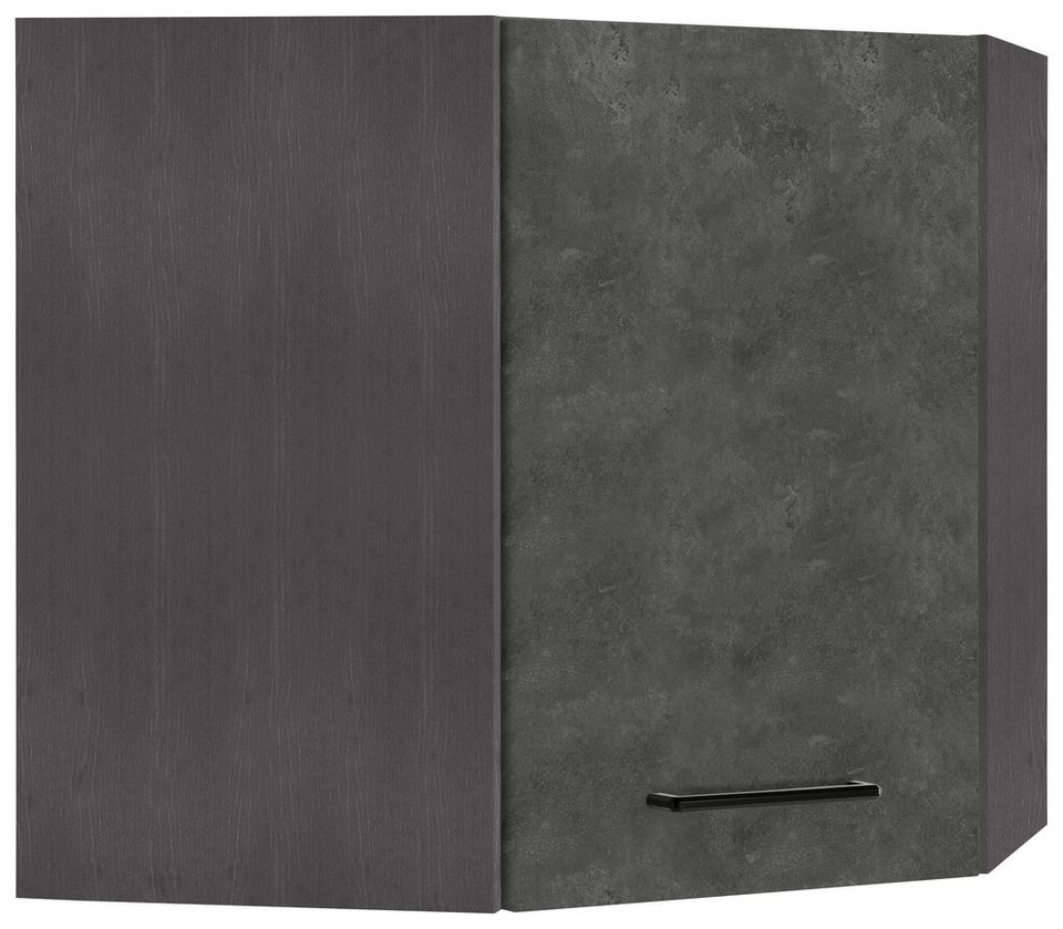 HELD MÖBEL Eckhängeschrank Tulsa 60 cm breit, 1 Tür, schwarzer Metallgriff, hochwertige  MDF Front