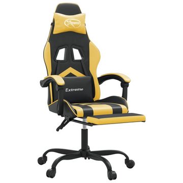vidaXL Gaming-Stuhl Gaming-Stuhl mit Fußstütze Drehbar Schwarz & Golden Kunstleder (1 St)