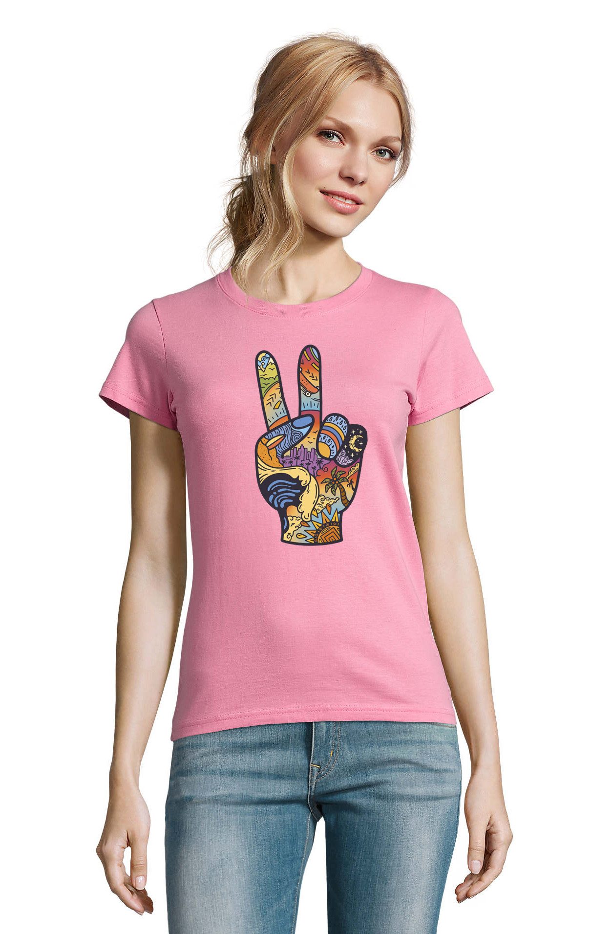 Blondie & Brownie T-Shirt Peace Freiheit Vacation Paradise Sommer Damen Shi günstig online kaufen