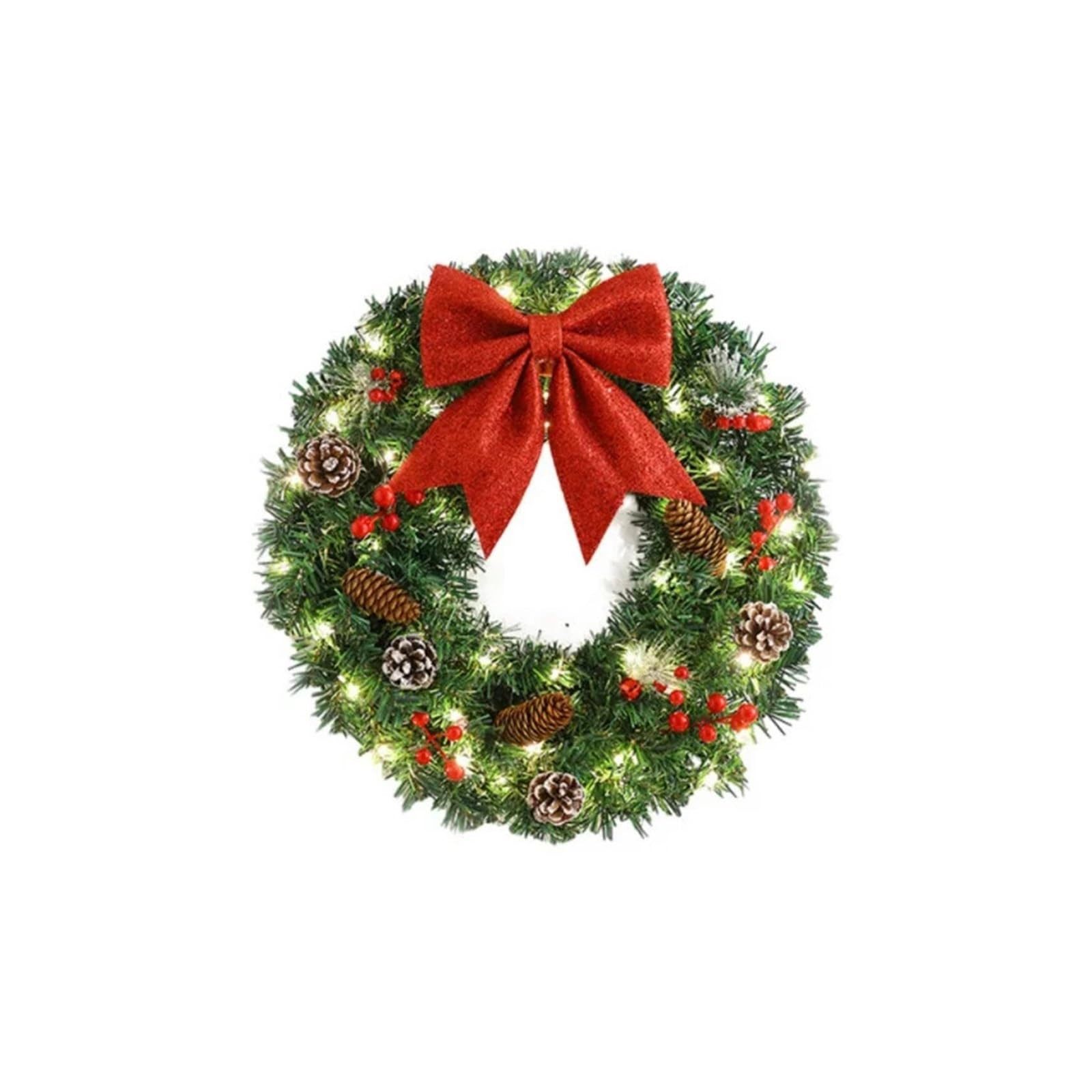Kunstkranz Kunstkranz Weihnachtskranz 40-60cm,Weihnachtsdekoration, CLTYQ, Weihnachtsdeko Haustür,für die Haustür, rotes Band,Fenster