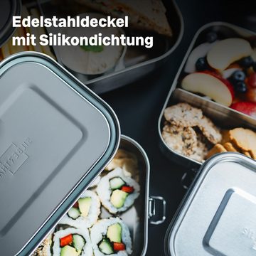SILBERTHAL Lunchbox Brotdose Edelstahl 800ml, Edelstahl, (spülmaschinenfest, Jausebox mit Trennwand, 1-tlg), luftdicht und auslaufsichere Brotboxen