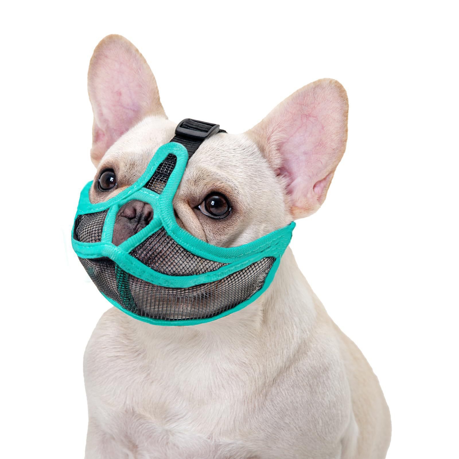 Srvillg Maulkorb Französische Bulldogge Maulkorb Hund Maulkorb für Kurze Schnauze Hund, Bedeckt Nicht Stirn Anti Biting Bellen, Einstellbare Atmung Mesh