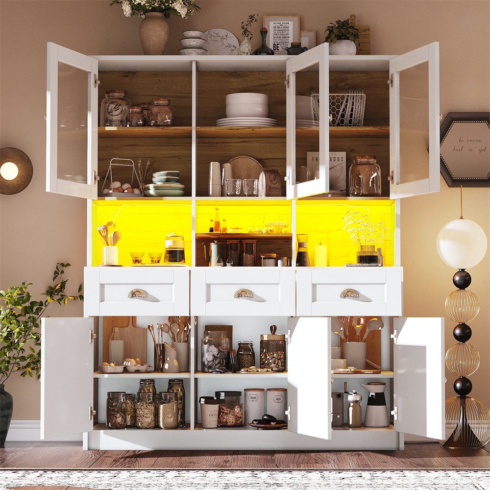 MODFU Hochschrank Multifunktionales,Sideboard (Küchenbuffet mit App-gesteue günstig online kaufen