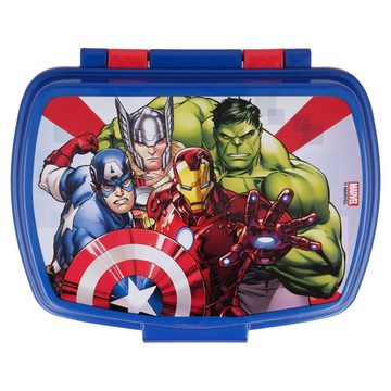 MARVEL Lunchbox Avengers 4 teiliges Lunch Set - Brotdose Trinkflasche Besteck, (4-tlg)