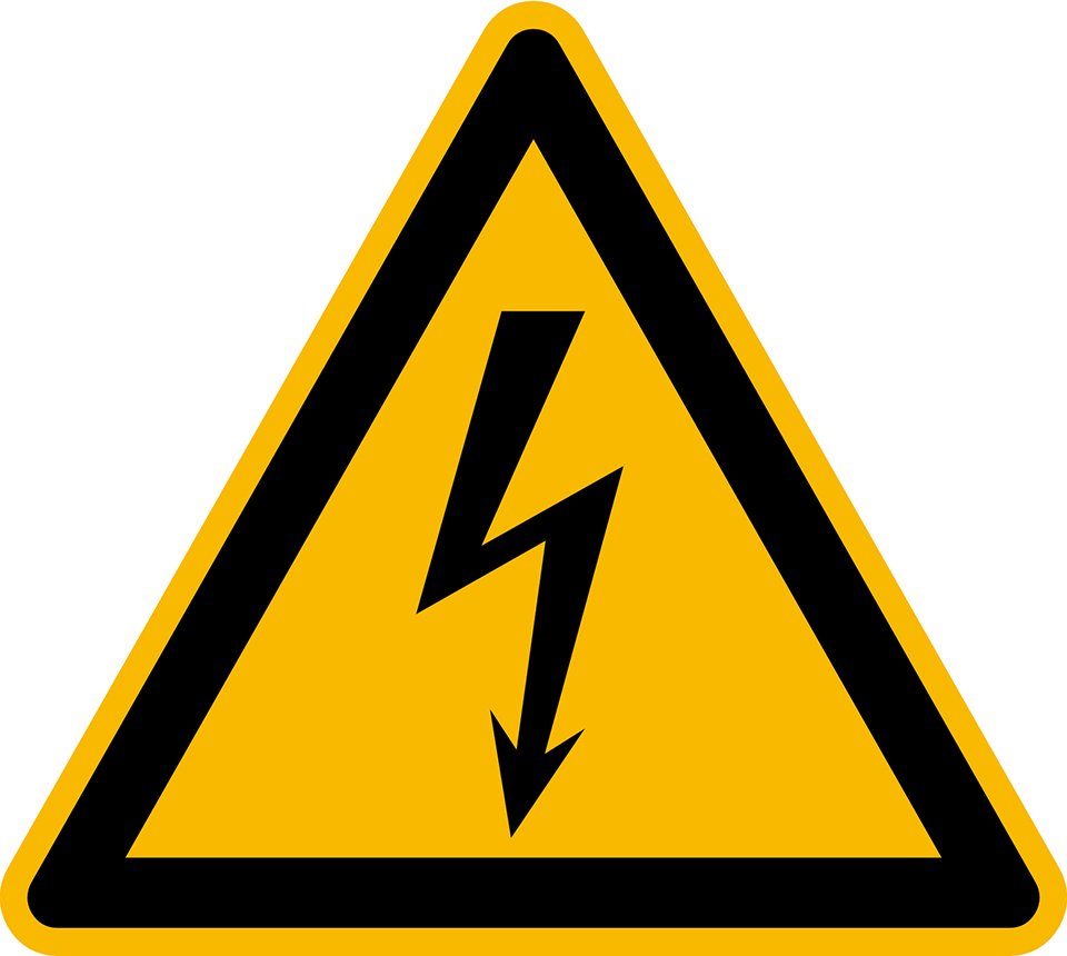 SafetyMarking Hinweisschild Aufkleber - Warnung vor elektrischer Spannung, SL 200mm, ISO