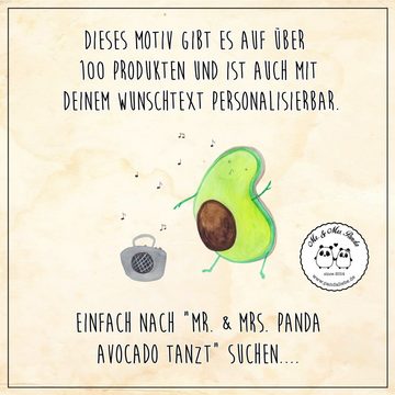 Mr. & Mrs. Panda Schlüsselanhänger Avocado Tanzen - Gelb Pastell - Geschenk, Glücksbringer, Vegan, Tasch (1-tlg), Liebevolle Motive
