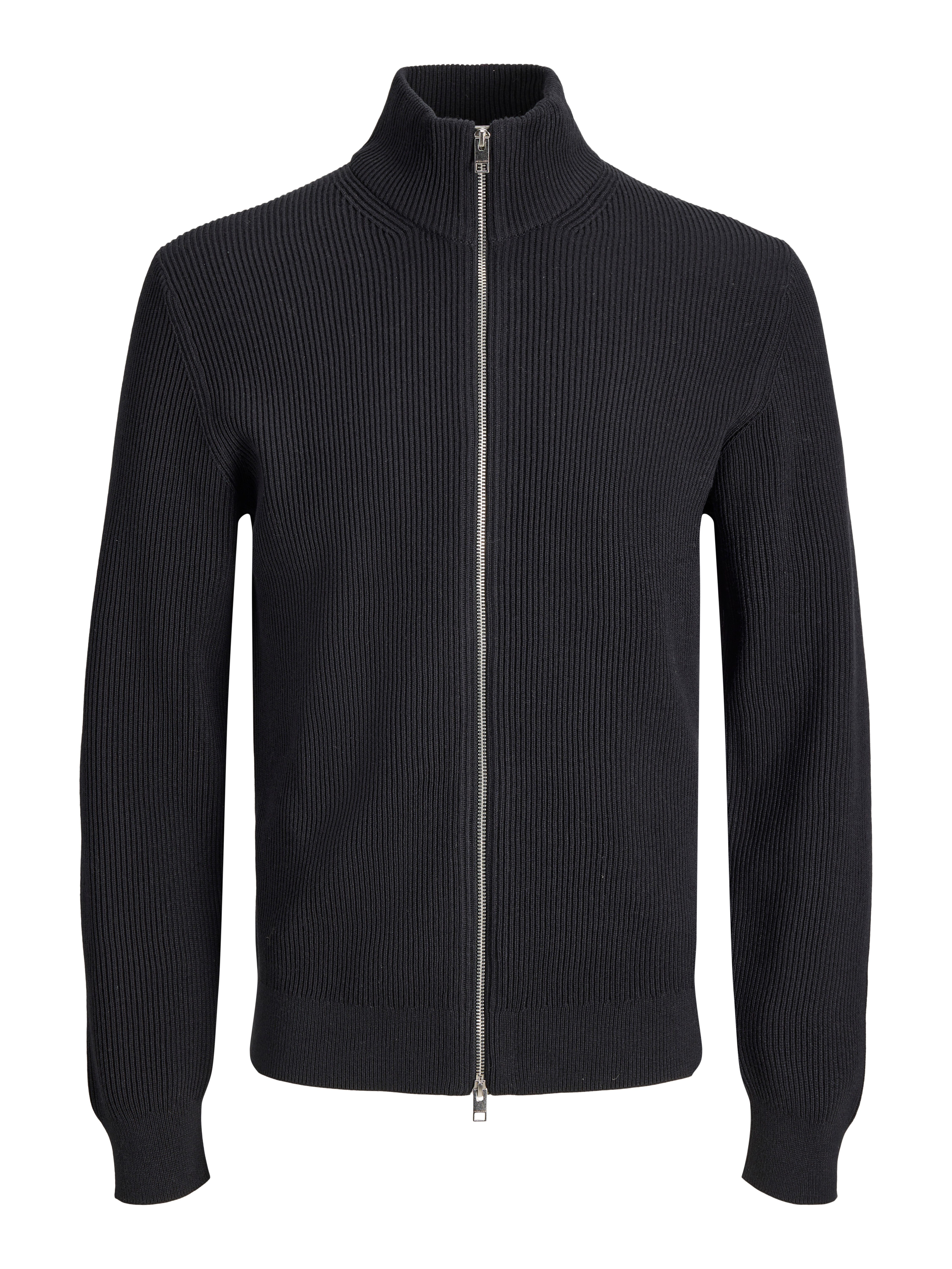 Jack & Jones Strickjacke JJEPERFECT RIB KNIT FULL ZIP CARDIGAN SN Baumwollmischung, mit Reißverschluss – Bild 4 von 5