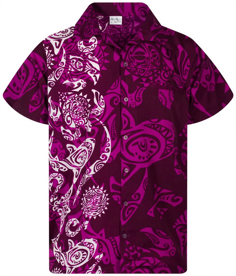 King Kameha Hawaiihemd Maori Wedding Funky Hawaii-Hemd Herren Kurzarm Front-Tasche Unisex