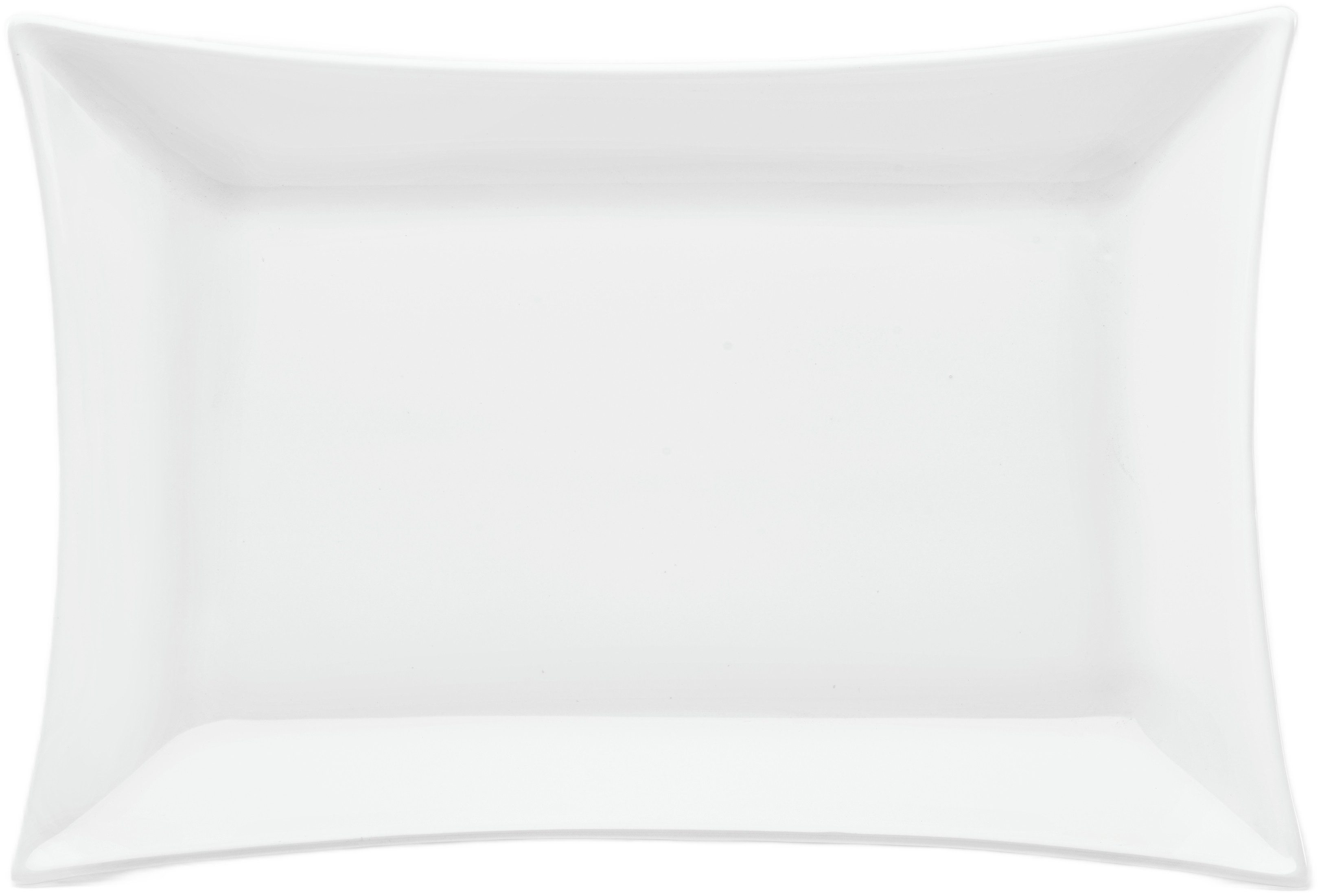 van Well Servierplatte Platte rechteckig, 39 x 28 x 2 cm, 6 Stück, Steingut, (Set, 6-tlg), spülmaschinen- und mikrowellengeeignet