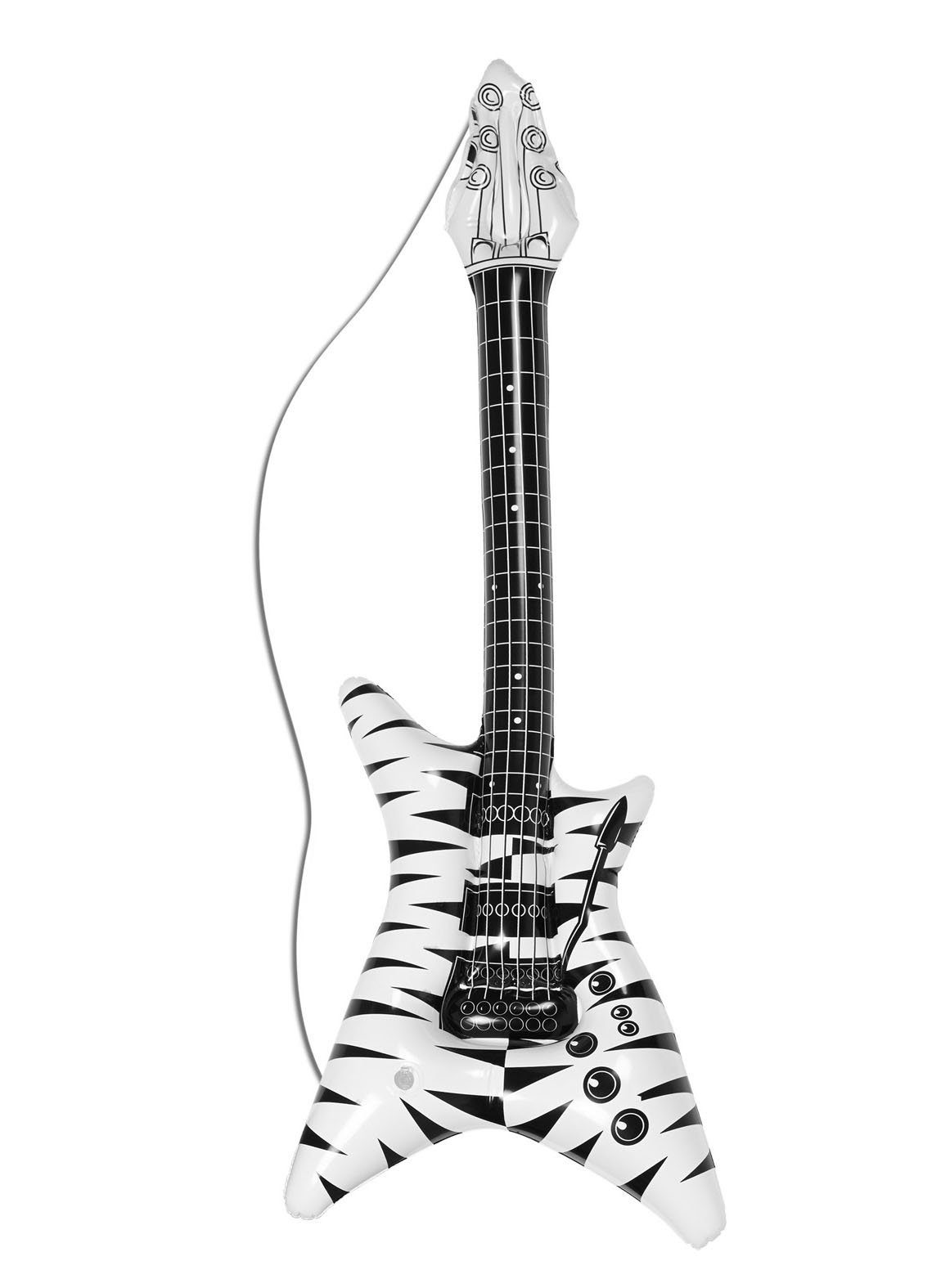 Widdmann Kostüm Aufblasbare Gitarre Zebramuster, Witziges Kostümzubehör für echte Rocker