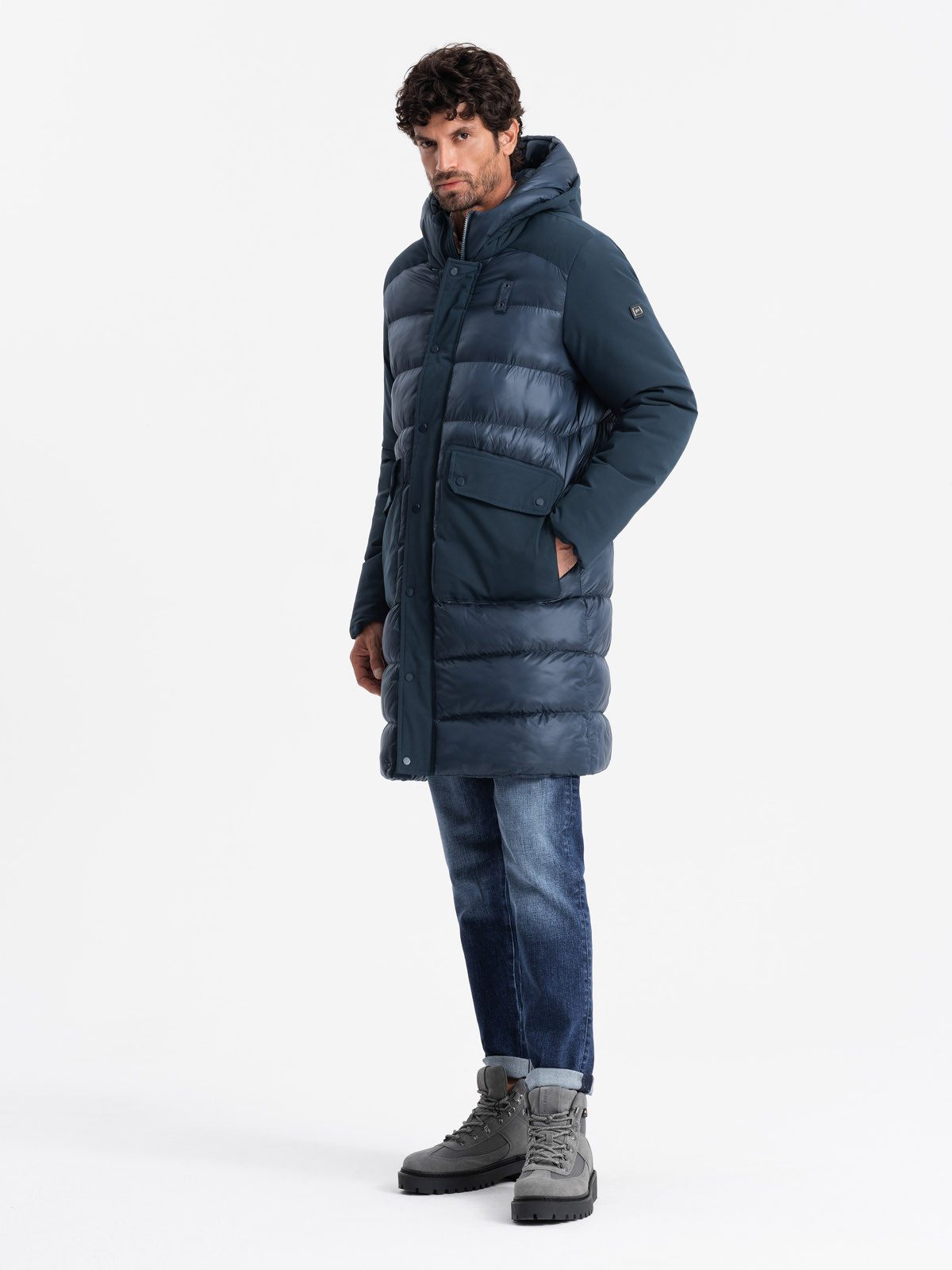 Winterjacke Lange Steppjacke für Herren