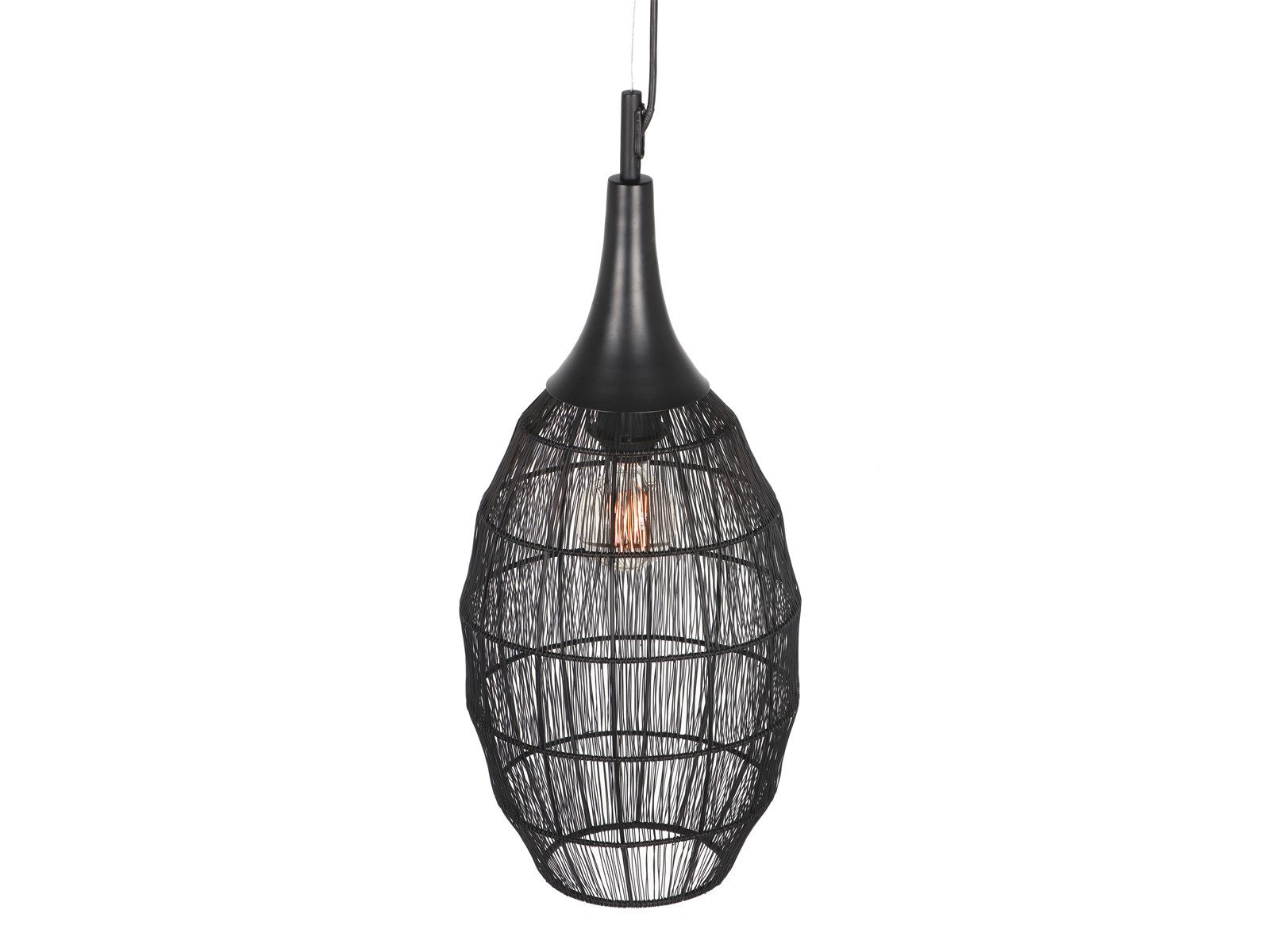 TRIO Leuchten LED Pendelleuchte, Dimmfunktion, LED wechselbar, warmweiß, klein-e Лампиschirm Drahtgeflecht Oval hängend über Couchtisch, Ø26cm