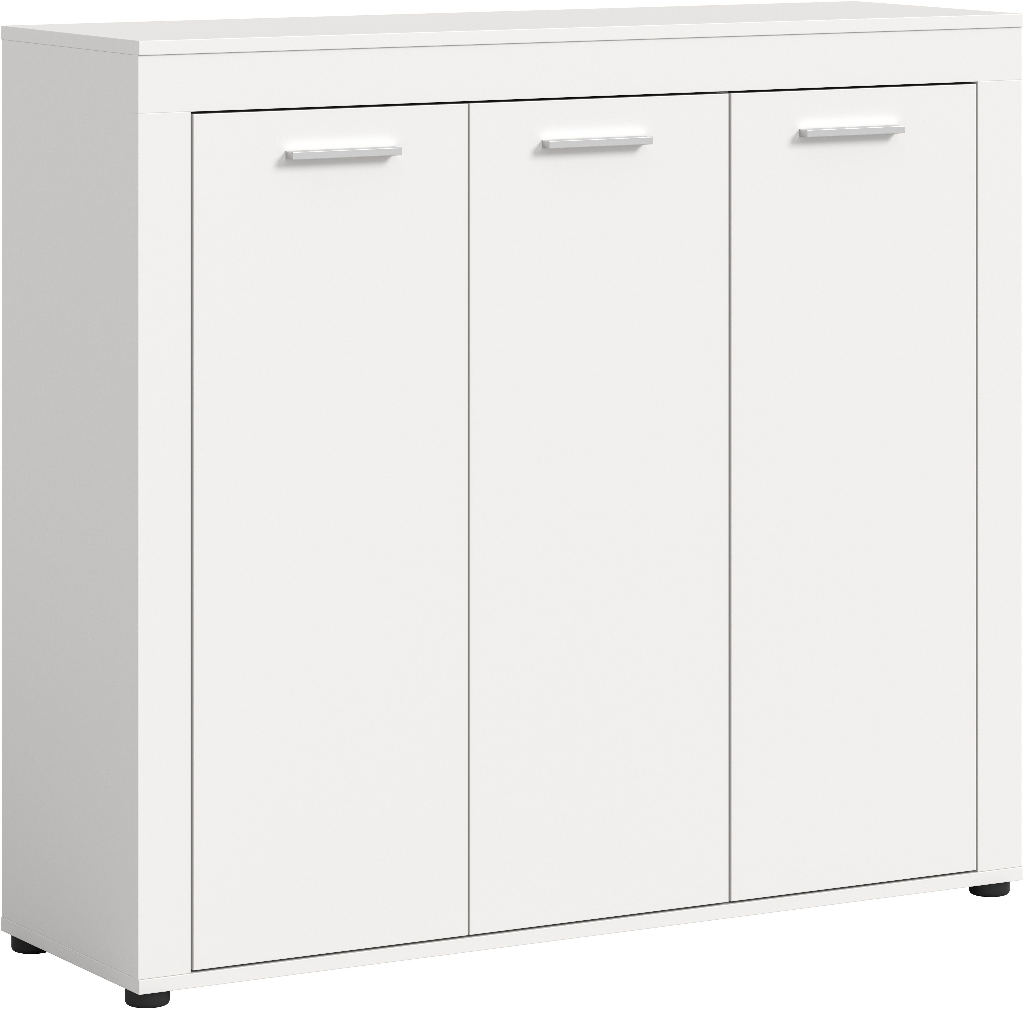 OTTO home Schuhschrank AOSTA, Höhe 108cm, 3 Türen, 10 Einlegeböden, 12 Fächer (in verschiedenen Farbausführungen erhältlich, individuell kombinierbar) Kommode, Schrank, Sideboard, Flurkommode, Anrichte, Garderobenschrank