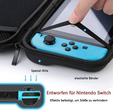 Sross Nintendo Switch-Tragetasche, 9-in-1-Beutel, Nintendo-Controller (Switch-Abdeckung Nintendo-Controller, HD Switch Displayschutzfolie für Nintendo Switch Konsolenzubehör)