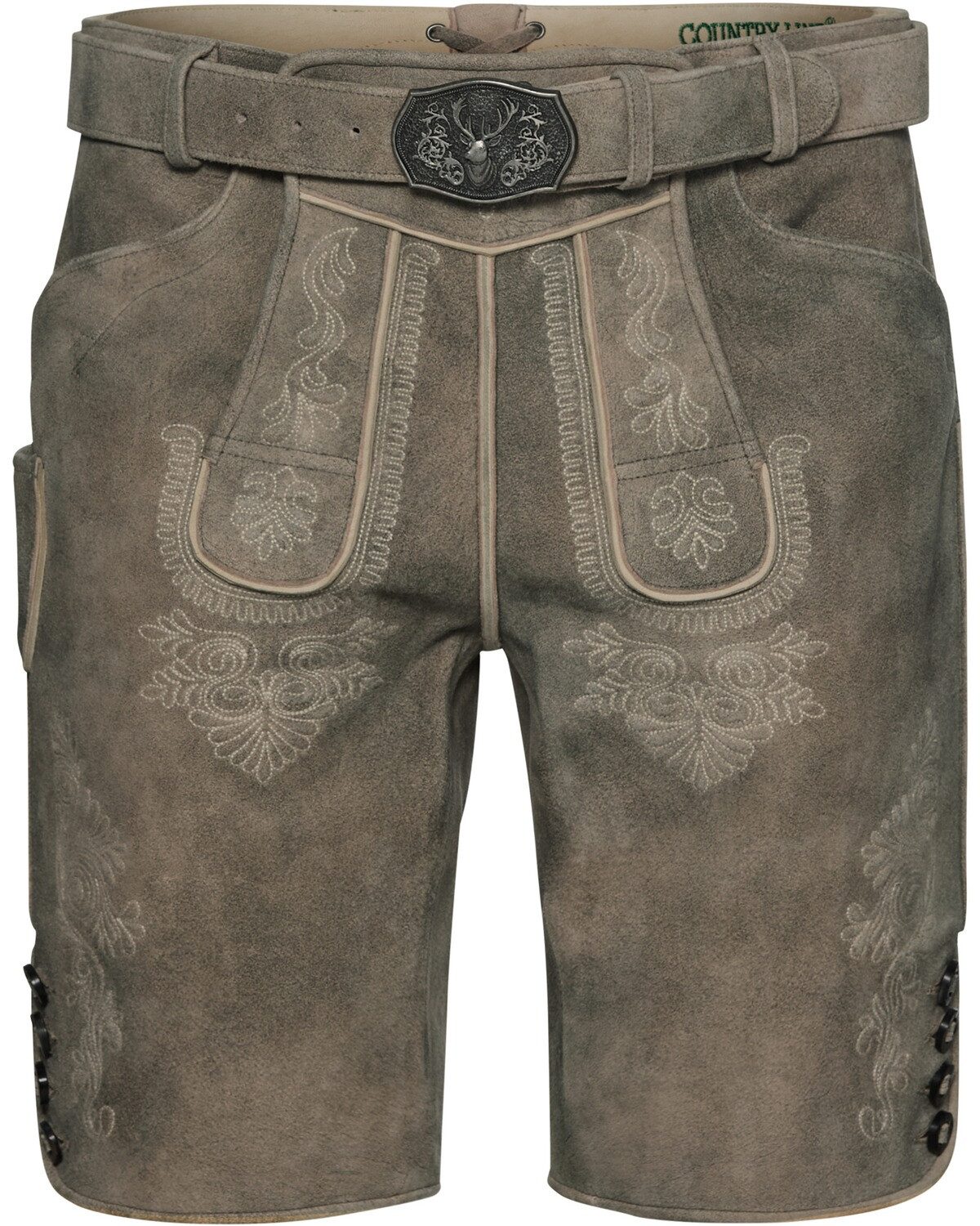 Country Line Trachtenlederhose Kurze Lederhose mit Gürtel