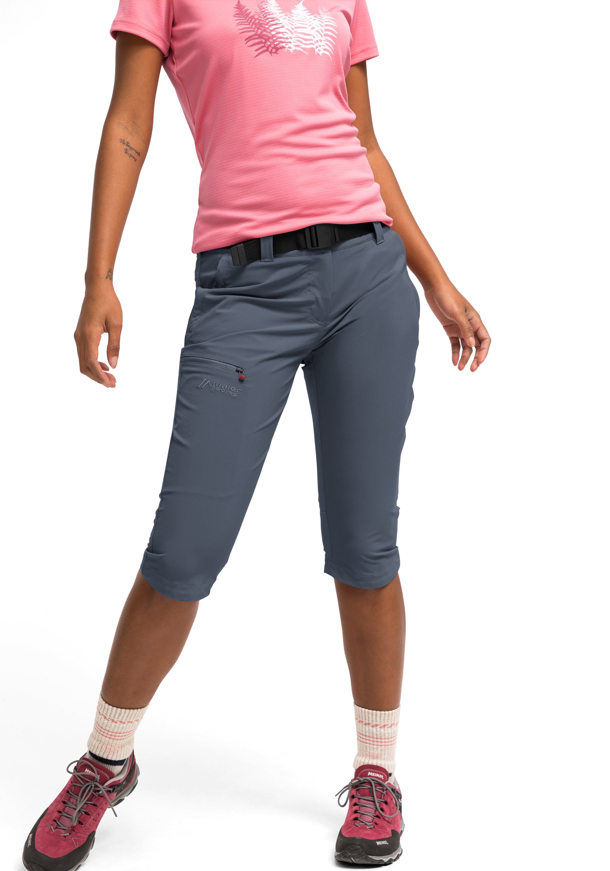 Maier Sports Caprihose Inara slim 3/4 Damen Wanderhose, atmungsaktive Outdoorhose, 3/4 Hose mit 3 Taschen