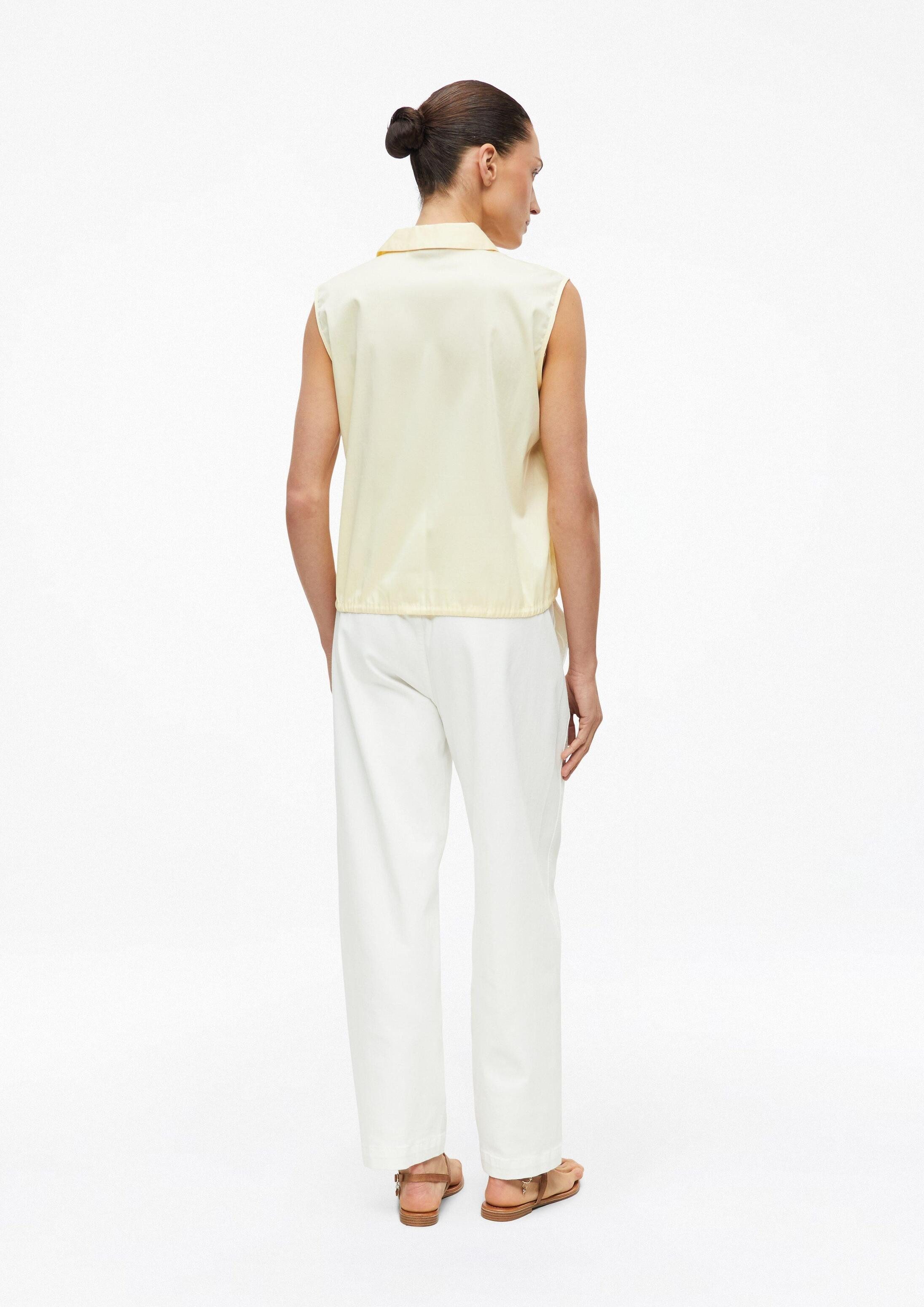 s.Oliver Blusentop Bluse Ärmellose Popeline-Bluse mit regulierbarem Saum