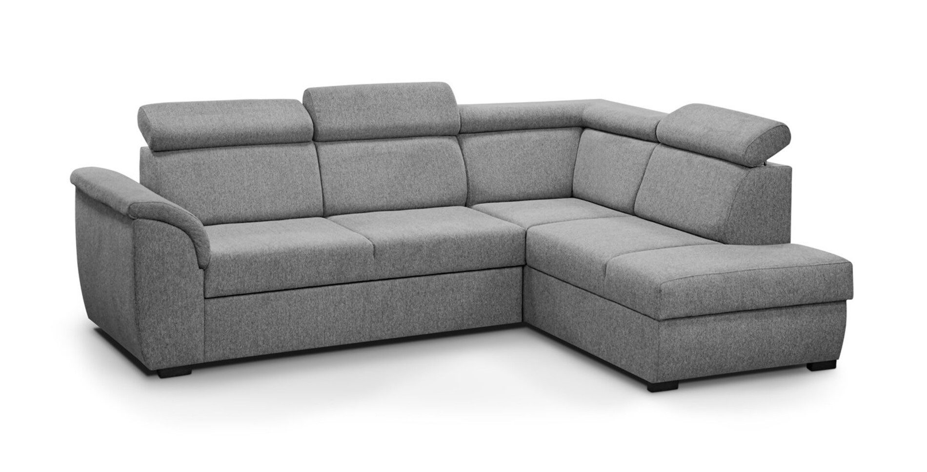 MOEBLO Ecksofa MODENA, Verstellbaren Kopfstützen, Eckcouch Wohnlandschaft Sofa mit Ottomane Eckgarnitur Polsterecke