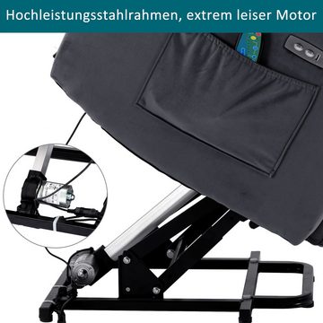 PFCTART Relaxsessel Elektrisch Relaxsessel Fernsehsessel mit Liegefunktion (Liegesessel neues Modell), Massagesessel mit Fernbedienung, Ruhesessel Stoff