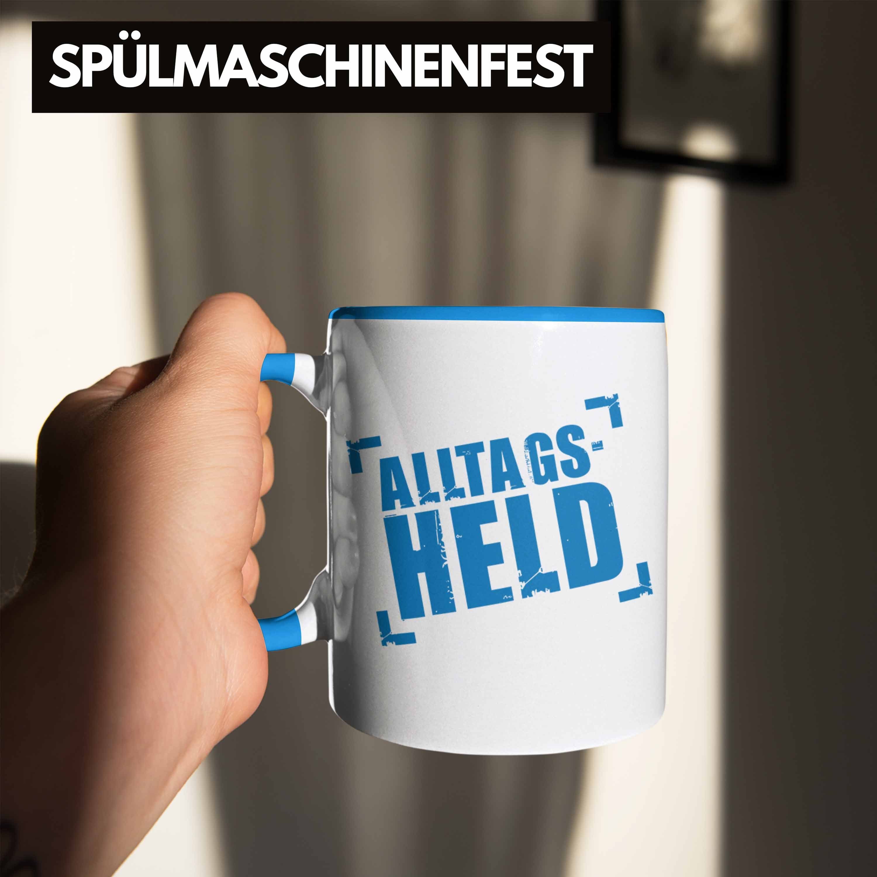 Kaffeetasse Blau Büro Kaffeebecher Tasse Trendation Alltags-Held Tasse - Trendation Lustige Männer Kollegin Lustig Mann Kollege